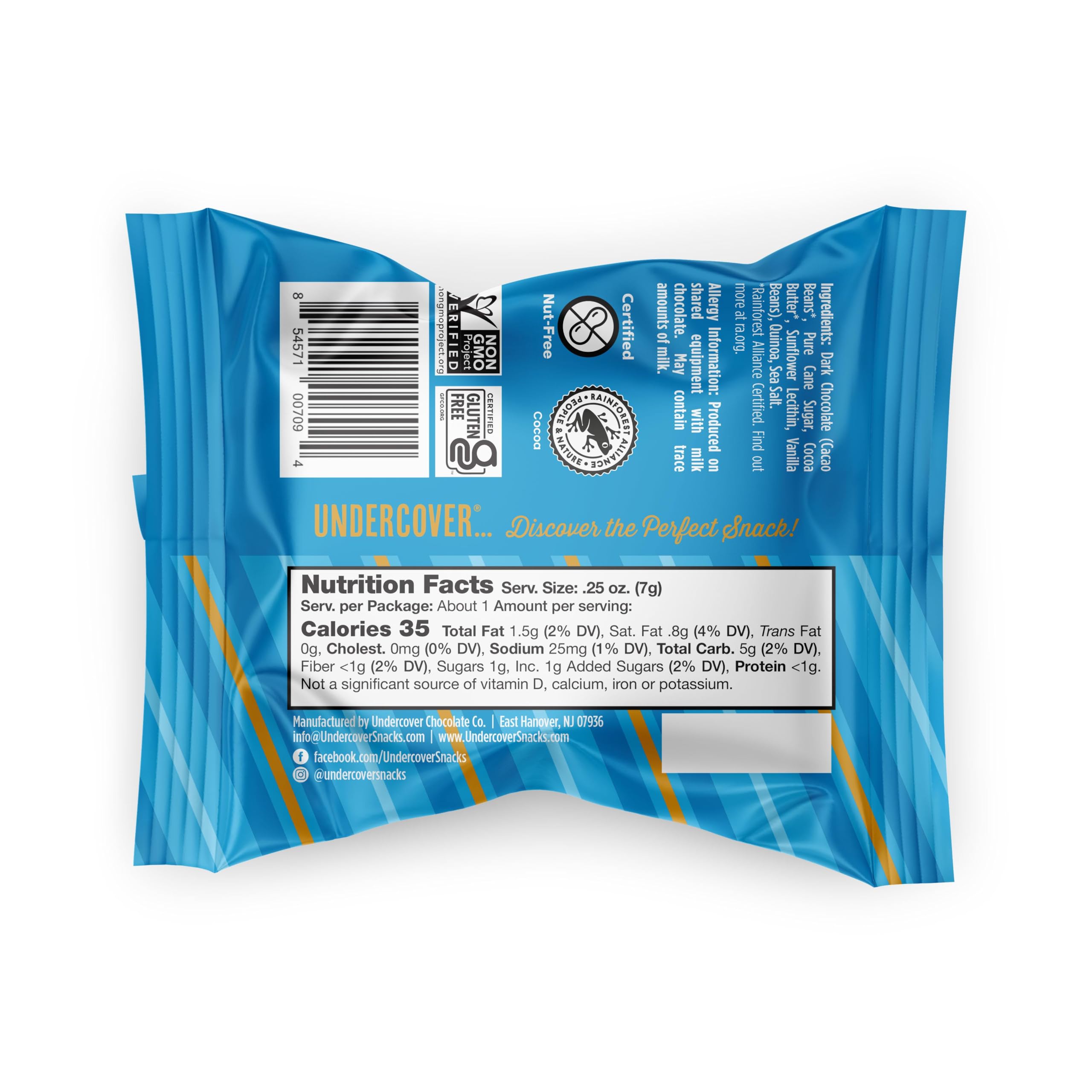 Dark Chocolate Sea Salt Quinoa Crisps - 70ct, Gluten & Nut-Free Snacks for Healthy Lifestyle