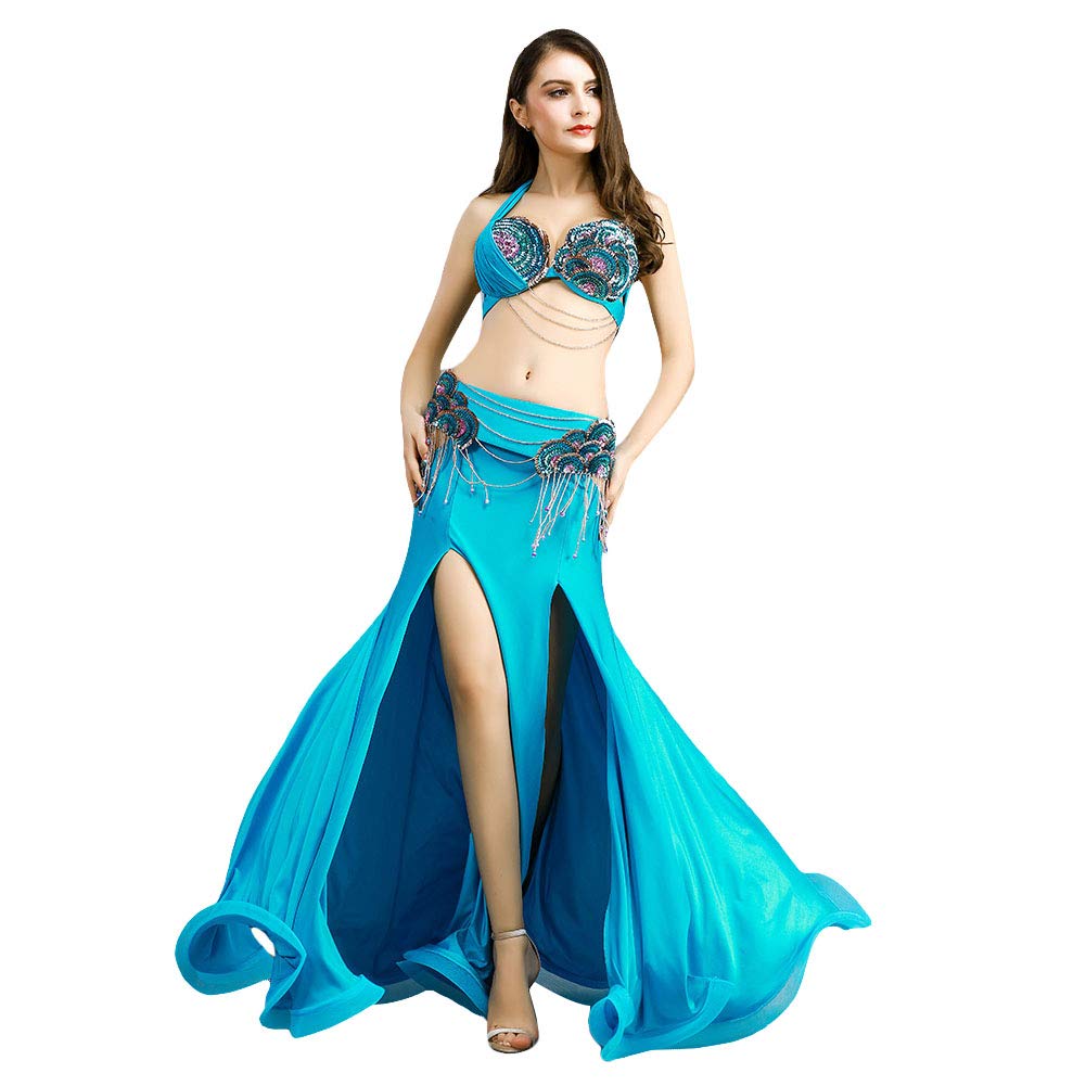 Royal Smeela Women's Belly Dance Costume Set - Belly Dancing Skirt, Bra & Belt for Performances, Carnival & Halloween Outfits | Perfect for Dance Shows, Parties & Festivals
