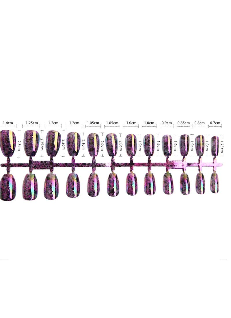 Trendy Detachable Fake Nails with Laser Magic Color - Long Lasting Press on Nails for Women, Perfect for Parties, Weddings & Special Occasions