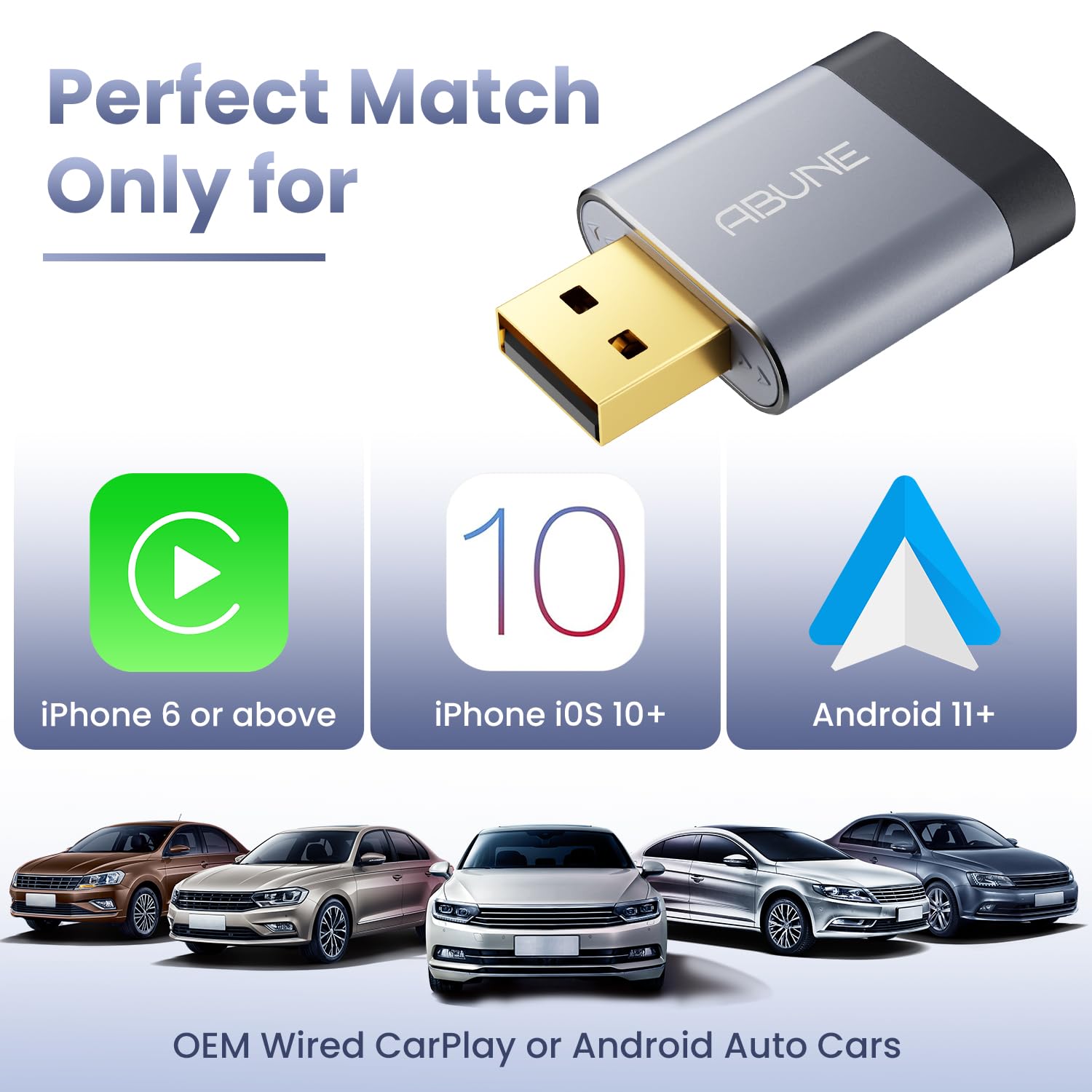 2025 Upgraded Mini Wireless CarPlay Adapter for iPhone - 2-in-1 Wireless CarPlay & Android Auto Dongle - Zero Latency, Compact Design - Seamless Car Connectivity for BMW, Toyota, Honda - Perfect for Road Trips & Daily Commute (Gray)