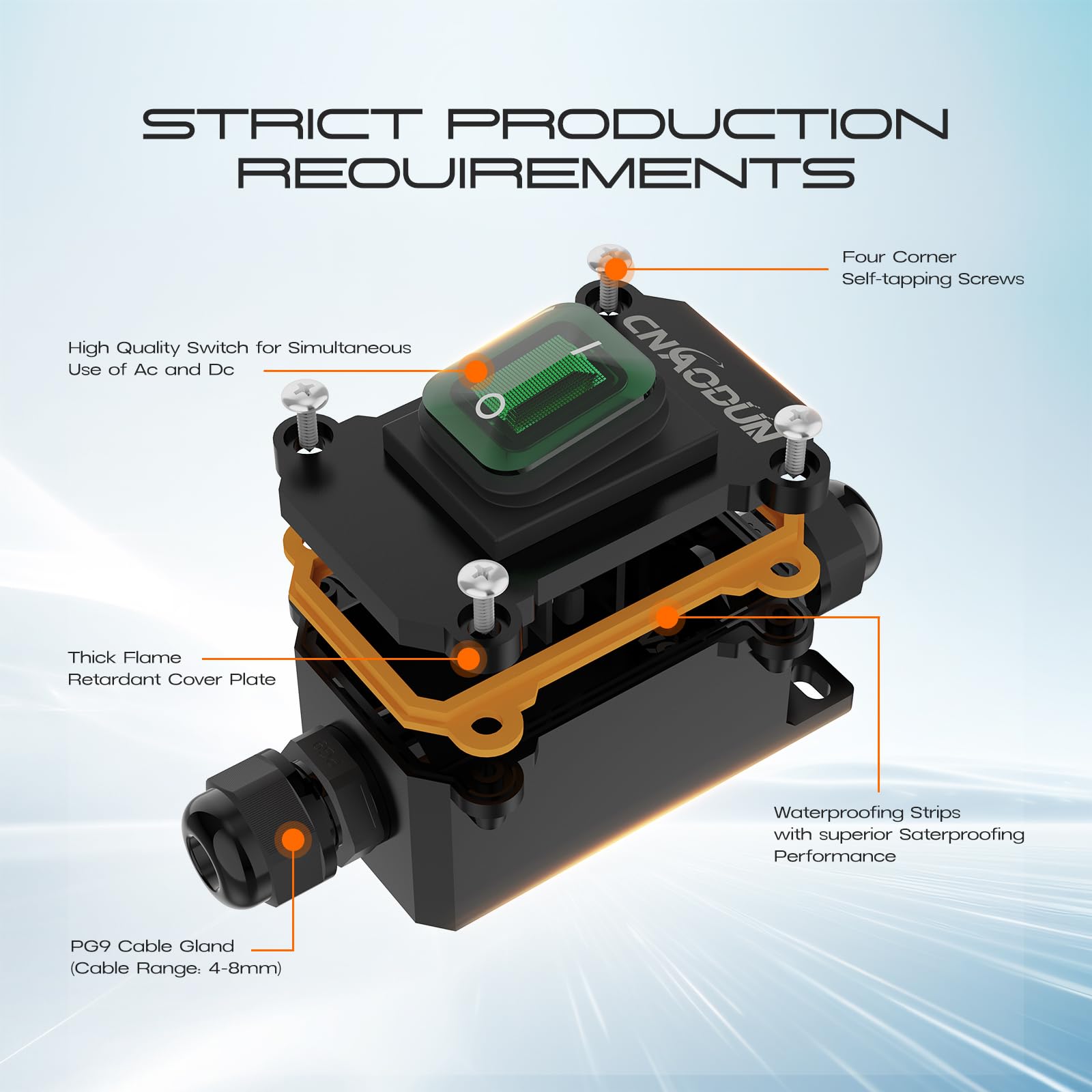20A-125V 16A-250V AC Waterproof Rocker Switch with Green LED Light, DPST Double Outlet Toggle Switch, IP66 Rated for Outdoor Use - Perfect for Marine, RV, and Industrial Electrical Applications