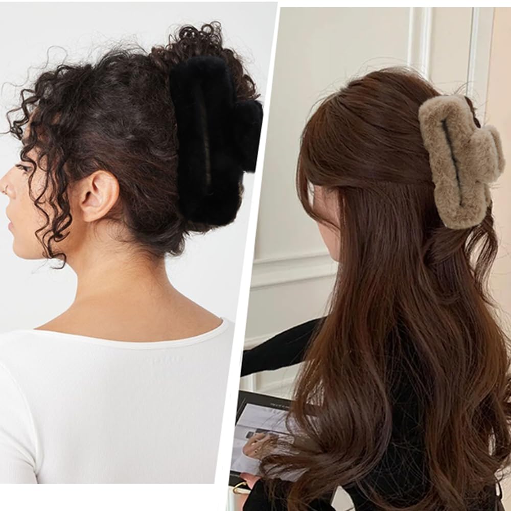 Ahoney Extra Large Non-Slip Hair Clips for Thick Long Hair - Strong Hold Banana Hair Clips for Women (Neutral) - Perfect for Workout, Beach & Daily Styling