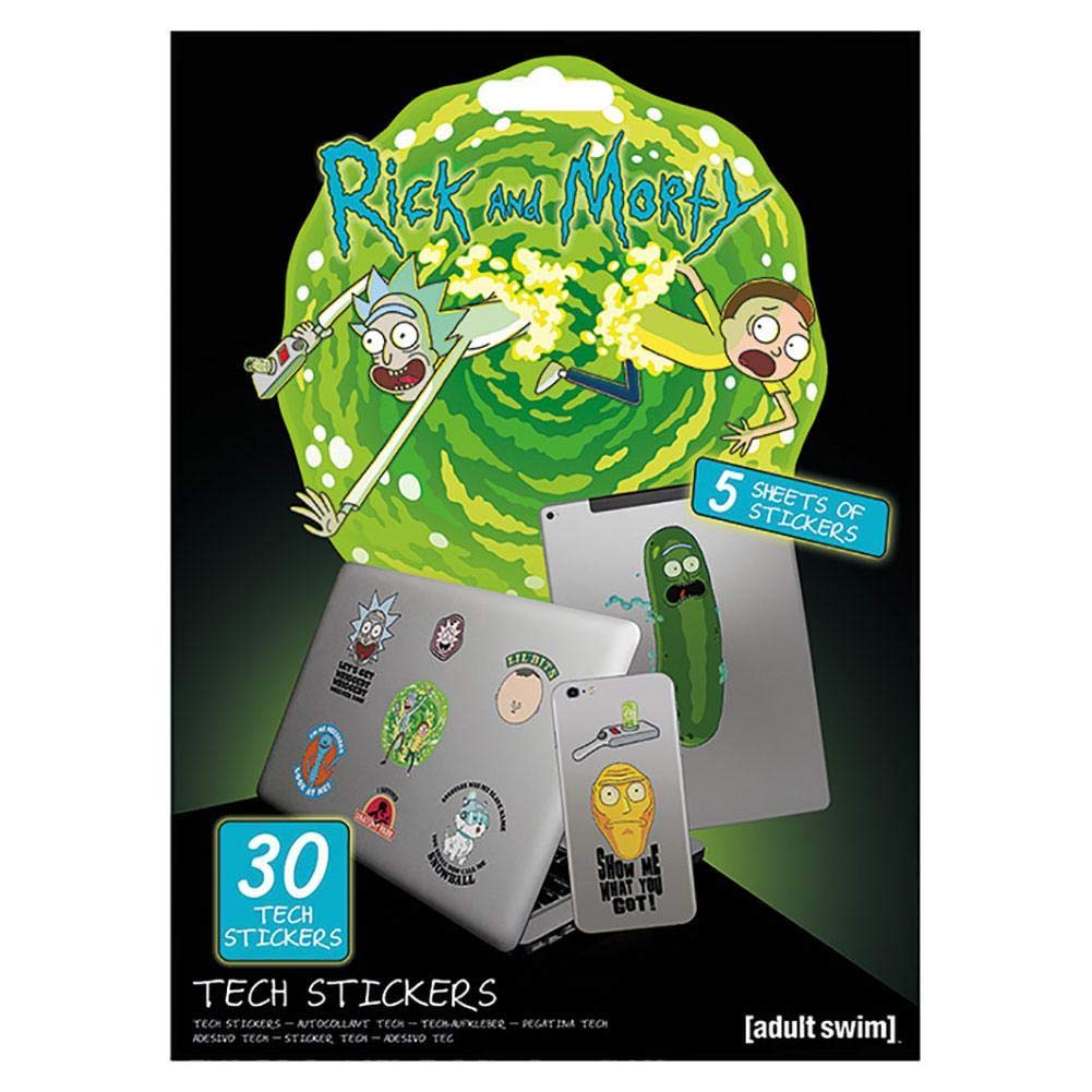 Official Rick and Morty Tech Stickers Set - 30 Unique Vinyl Decals for Laptops, Phones & Tablets | Waterproof Durable Adhesive | Perfect for Laptop Decoration, Phone Customization & Gift for Fans
