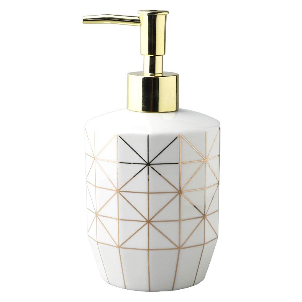 Nordic Ceramic Soap Dispenser Pump Bottle - Hand Sanitizer, Lotion & Shower Gel Container for Kitchen, Bathroom & Vanity | Perfect for Liquid Soap, Shampoo & Skincare Products