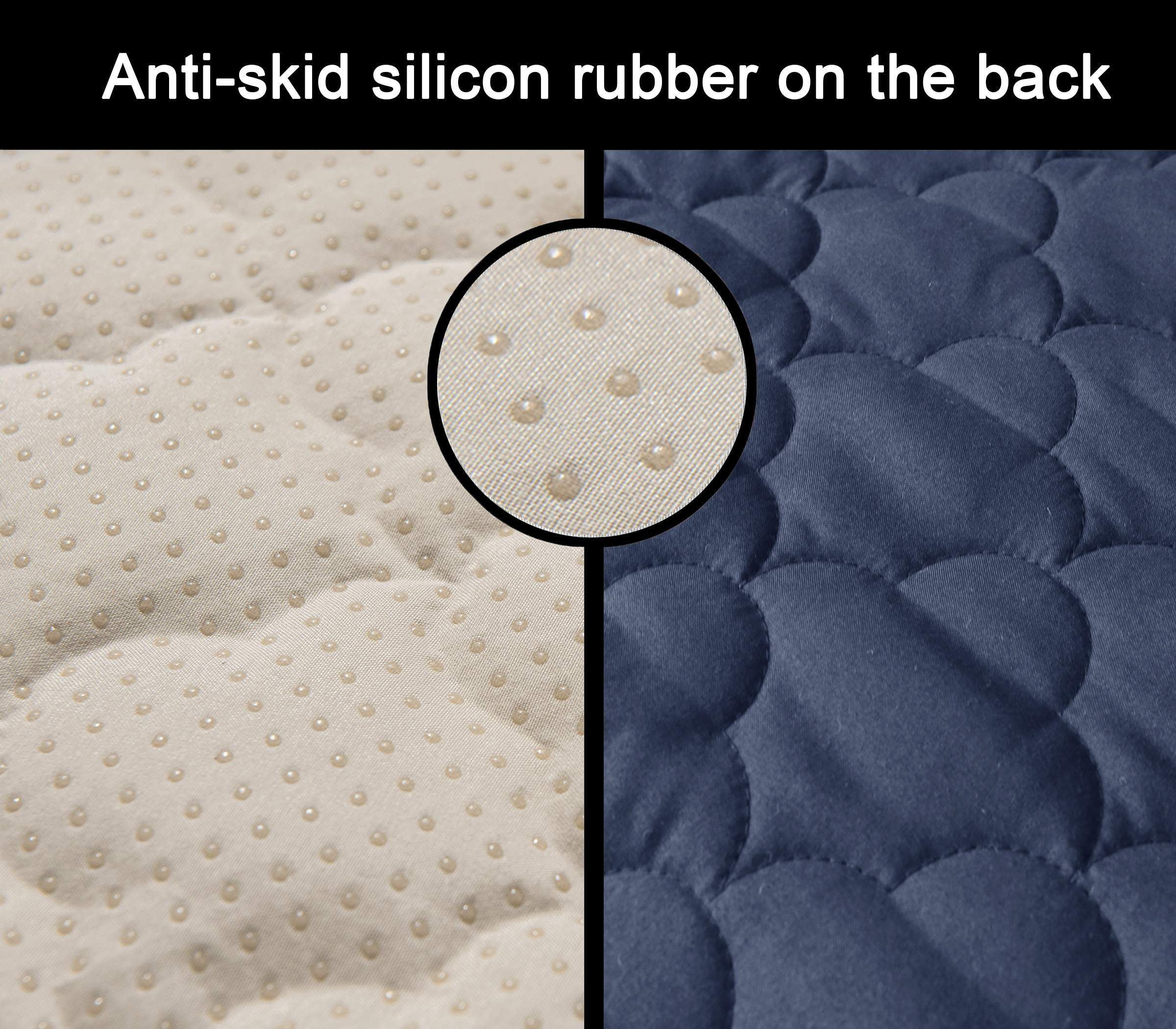 Non-Slip Waterproof Dog Sofa Cover - 100% Quilted Furniture Protector for Leather Couches & Pets (Blue, 68