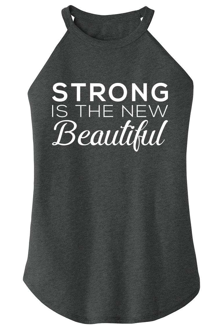 Funny Women's T-Shirt - Strong is The New Beautiful Rocker Graphic Tee for Casual Wear, Concerts & Everyday Confidence