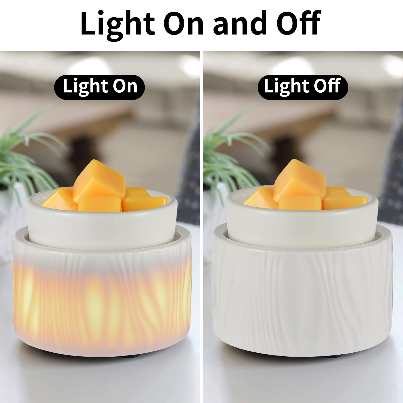 Ceramic Wax Melt Warmer with 7-Color LED Lights - 3-in-1 Electric Scented Wax Warmer & Fragrance Diffuser for Home, Office, Bedroom - Perfect Aromatherapy Gift for Women, Mom, Daughter (White) - Create Cozy Ambiance for Relaxation & Stress Relief