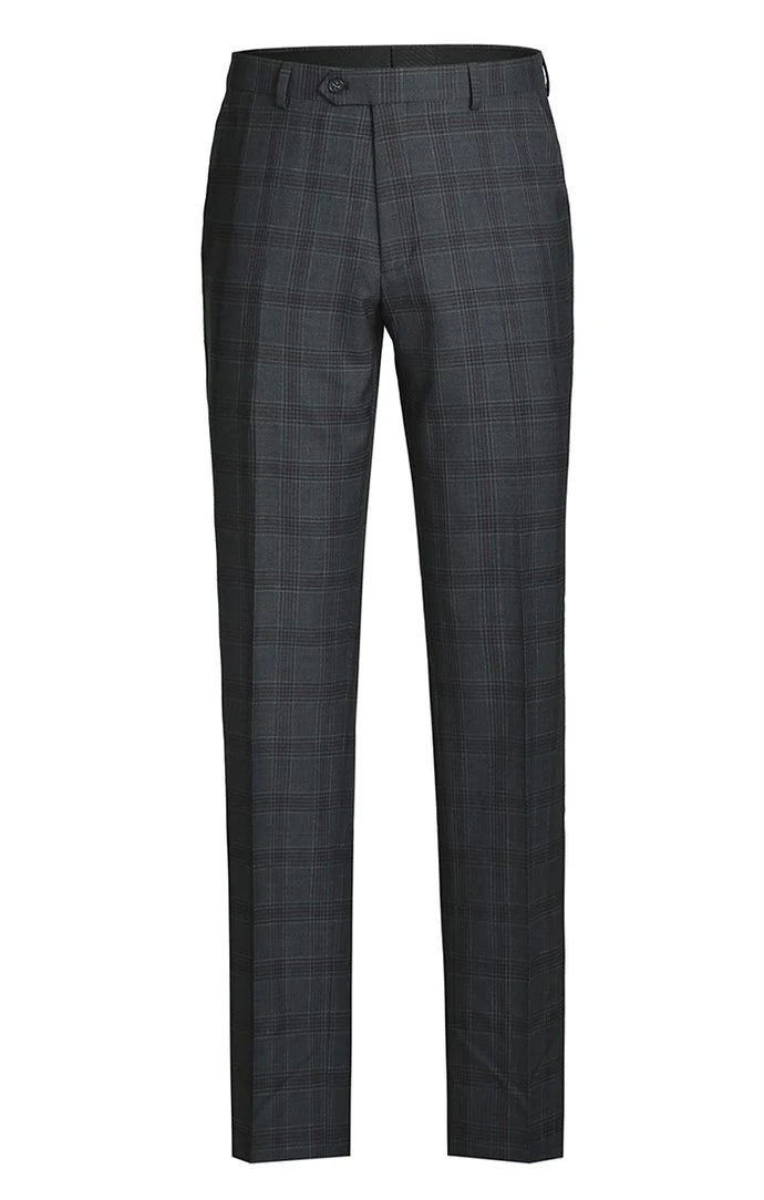 100% Wool Men's Dress Suit 2-Piece Set - Regular Fit 2-Button Business Attire in Dark Gray | Perfect for Office Wear, Weddings & Formal Events