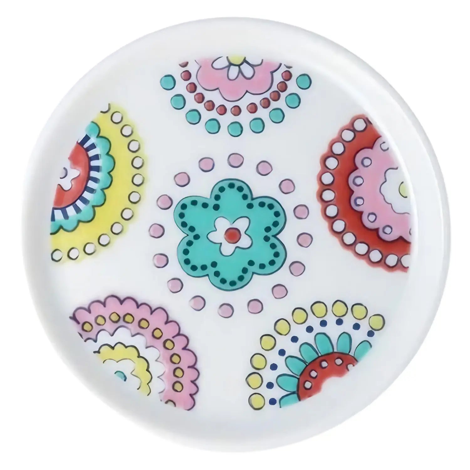 Harekutani Porcelain Coasters Set - Floral Design Ceramic Drink Coasters for Coffee Table, Home Decor, and Party Use - Perfect for Protecting Furniture from Stains and Water Rings