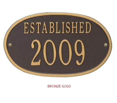 Custom Metal House Sign - Made in USA, Personalized Established Year Plaque #68160 - Perfect for Home Address Display & Anniversary Gifts
