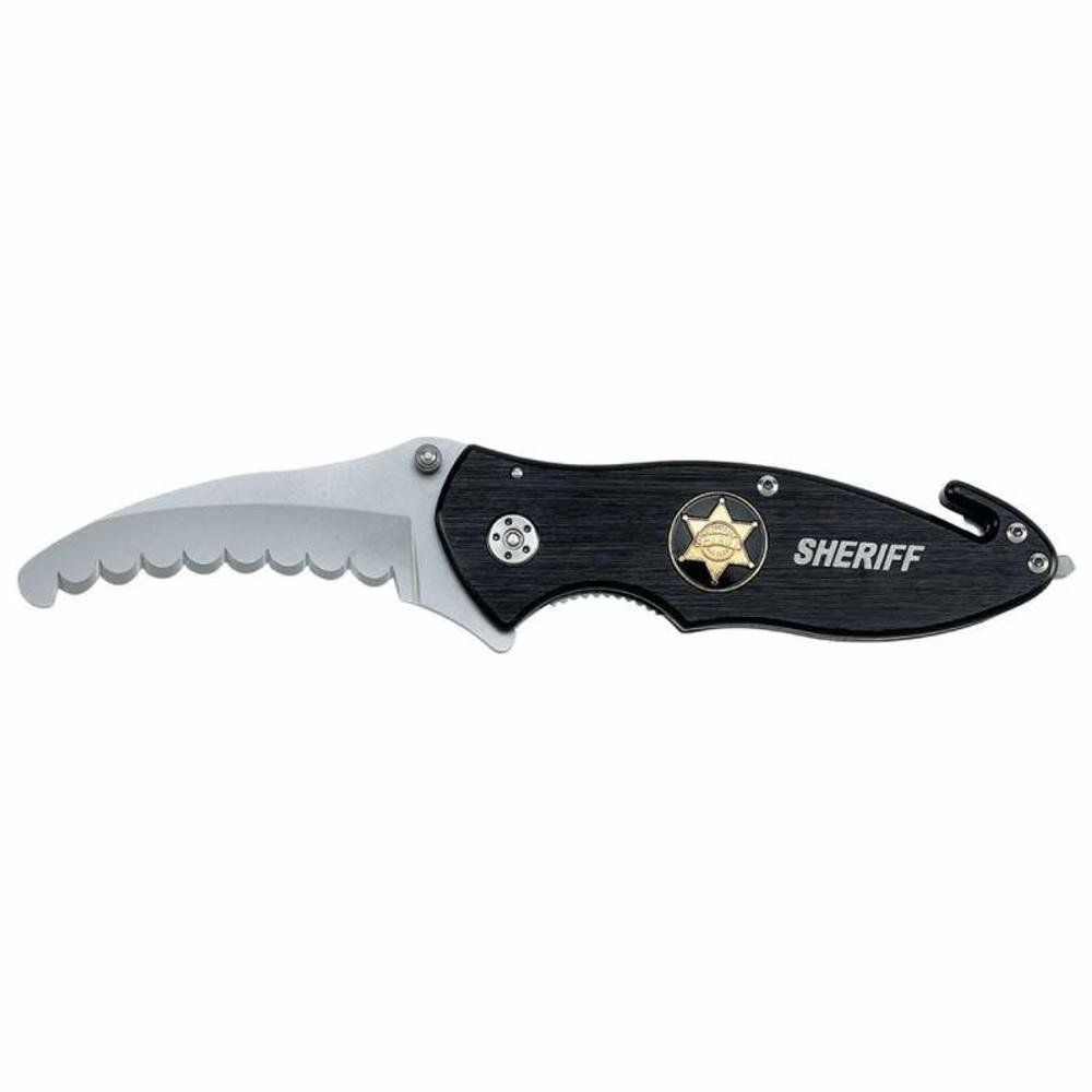 Stainless Steel Sheriff Badge Seatbelt Cutter - Emergency Escape Tool for Car, Home & Outdoor Safety