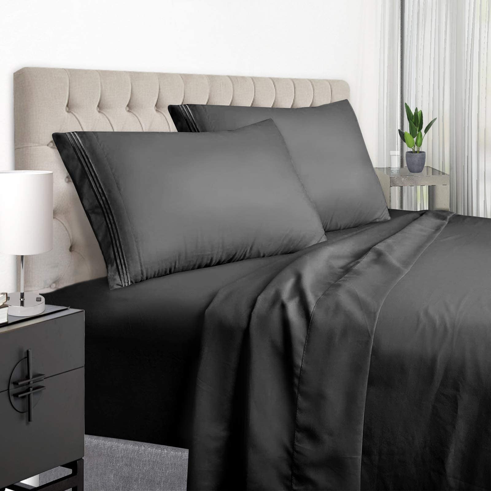 EaseHome Queen Size Bed Sheet Set - Ultra Soft Luxury Brushed Microfiber Bedding with 18