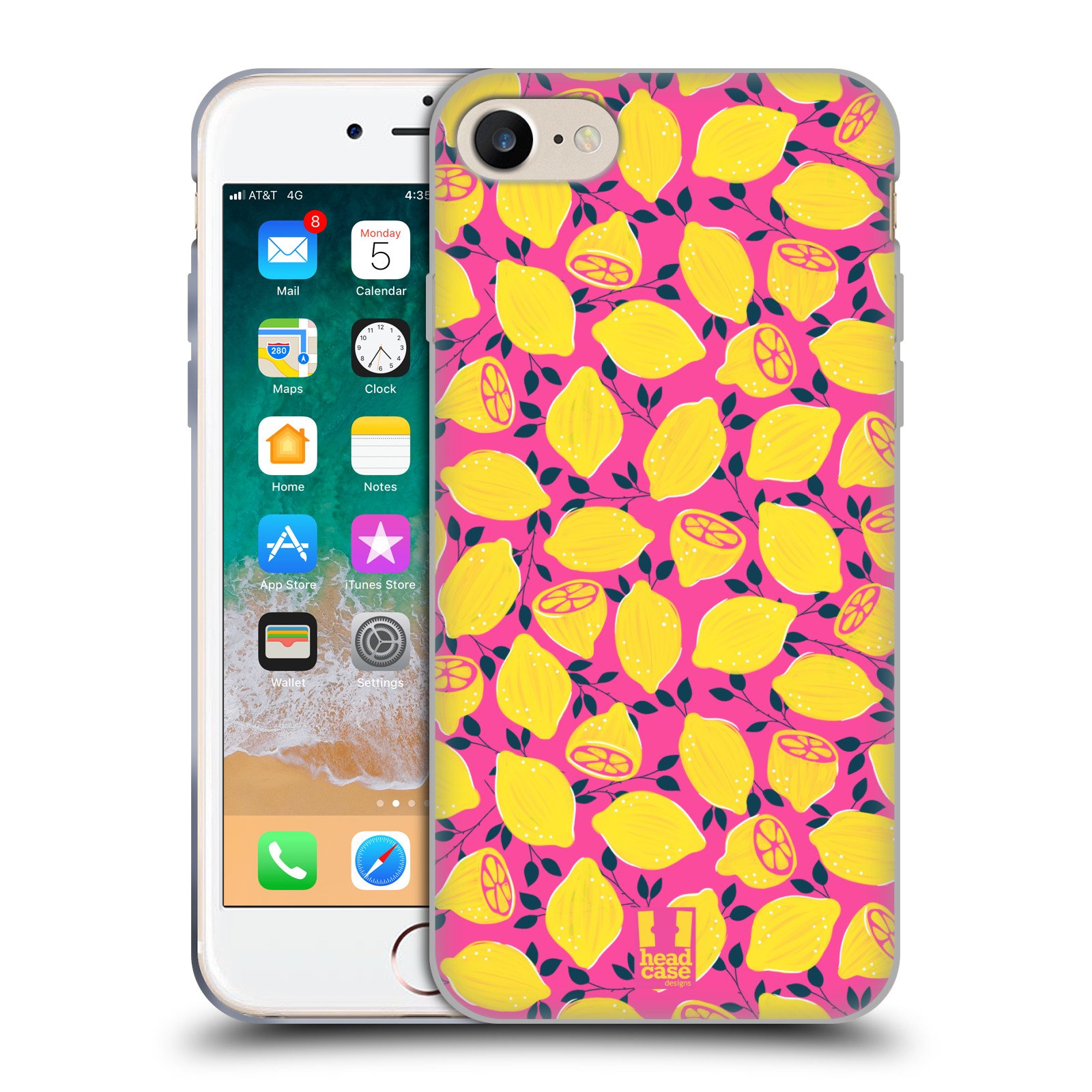 Lemon Fruit Print Soft Gel Phone Case for Apple iPhone 7/8/SE (2020 & 2022) - Cute Protective Cover with Slim Fit Design | Perfect for Summer, Beach & Everyday Use