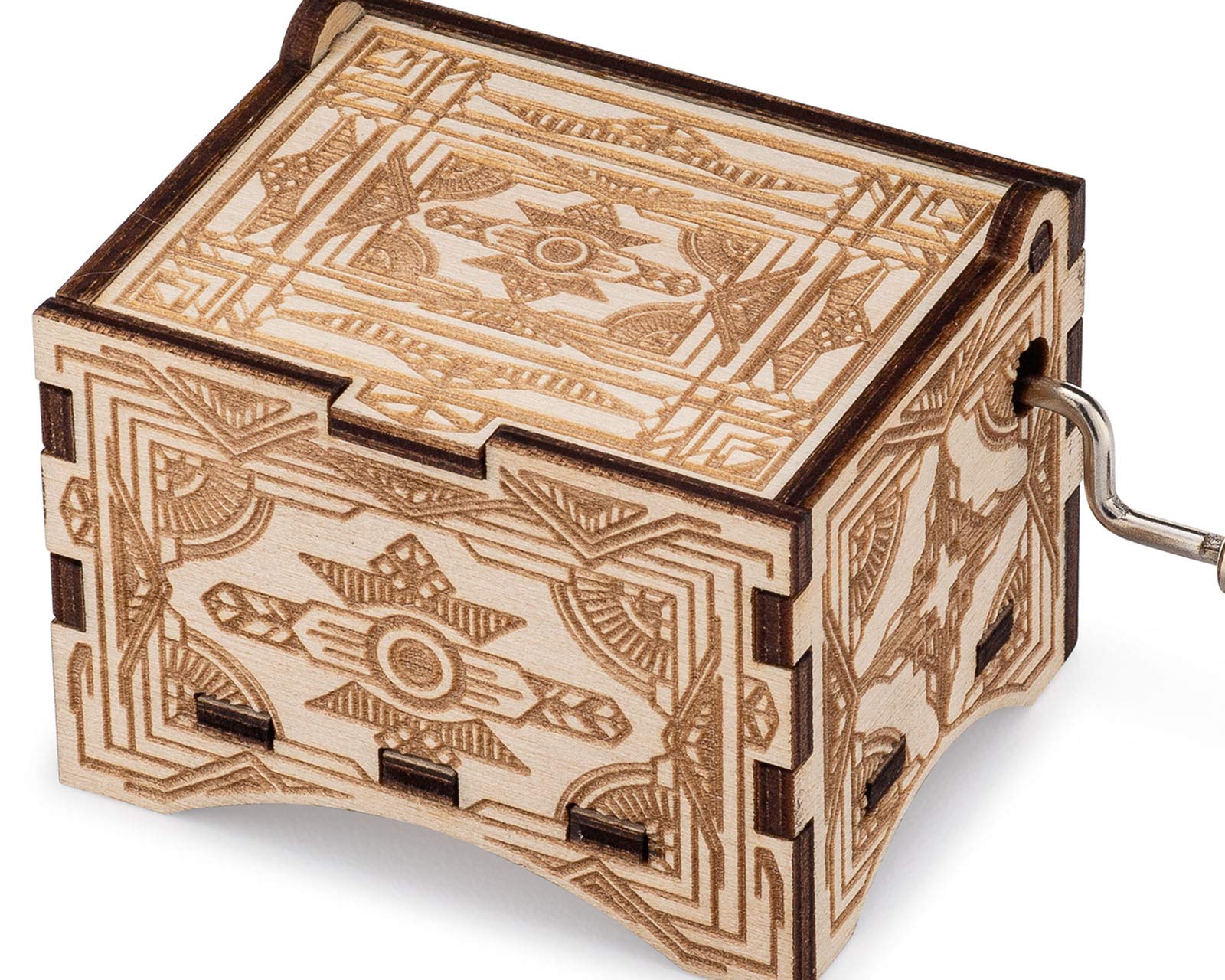 Personalized Vintage Music Box with Laser Engraved Wood - Customizable Gift for Anniversaries, Weddings & Special Occasions (Standard Size, Edelweiss Design) - Perfect for Romantic Gifts, Home Decor & Keepsake Collections