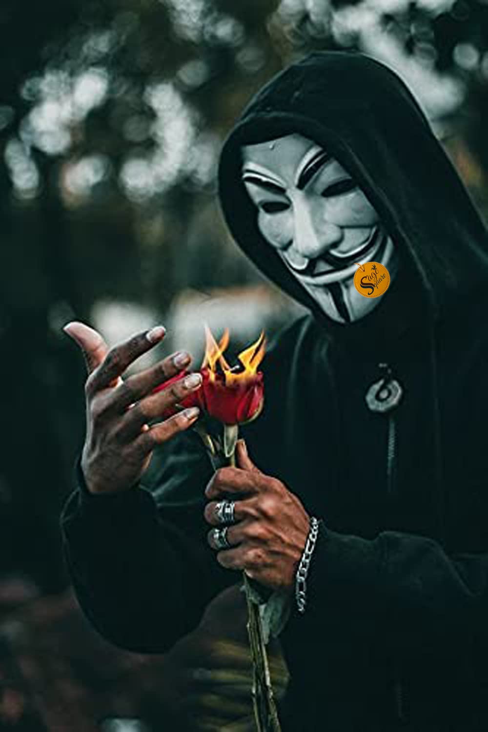 V for Vendetta Anonymous VIP Edition Sage Square White Face Mask - Perfect Fit Cosplay, Halloween Costume, Protest Accessory (Set of 3) | Fawkes Mask Inspired by Movie