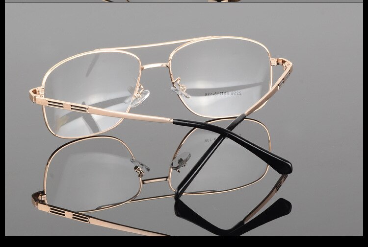 Bclear Men's Full Rim Big Square Double Bridge Alloy Eyeglasses S2256 - Stylish Reading Glasses for Work & Everyday Use