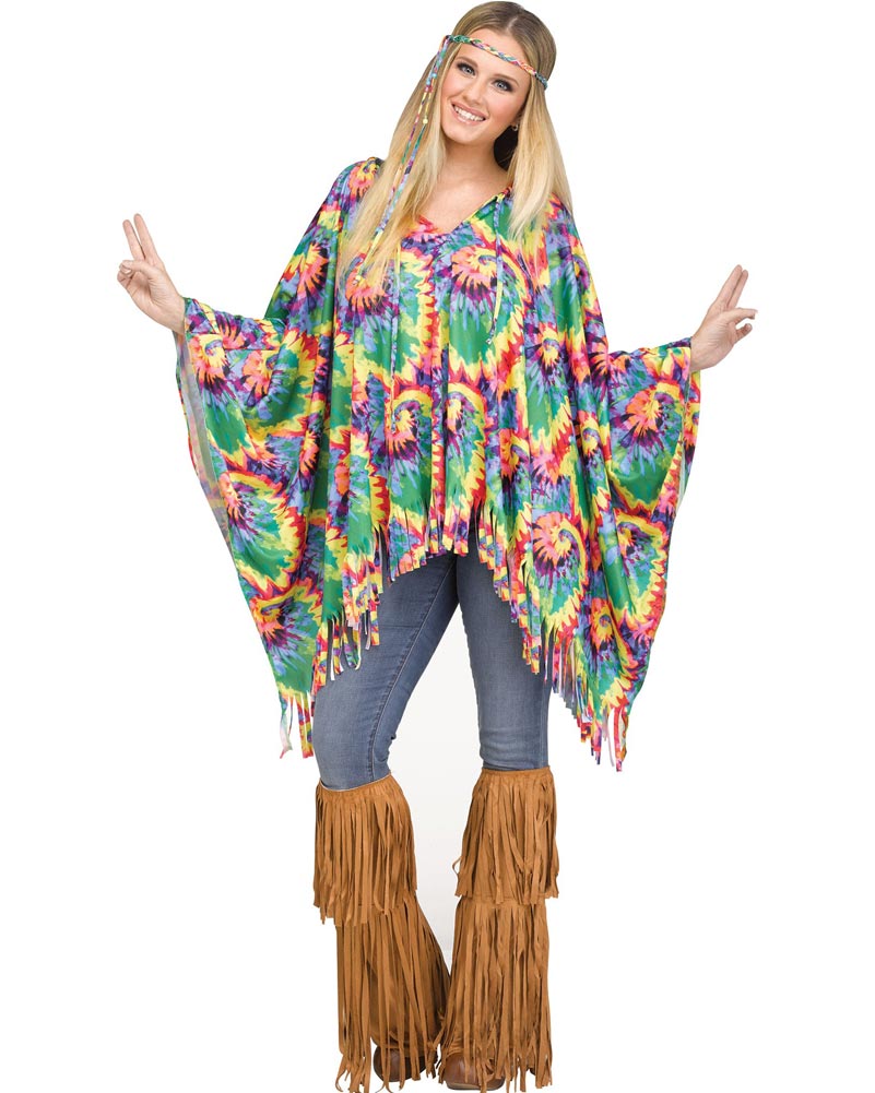 Vintage 60s Hippie Poncho - Boho Chic Floral Print Hippie Cape for Women - Perfect for Music Festivals, Beach Cover-Up & Boho Fashion