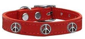 Peace Sign Dog Collar - Adjustable Nylon Pet Collar with Reflective Strip for Small Medium Large Dogs - Perfect for Walking, Training & Outdoor Adventures