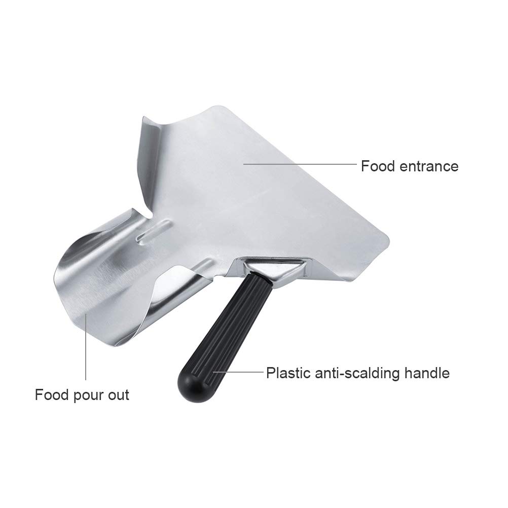 Stainless Steel Popcorn Scoop & French Fry Bagger - Multi-Purpose Dessert Scooper for Snacks, Ice Cream, and Dry Goods - Perfect for Movie Nights, Parties, and Food Service