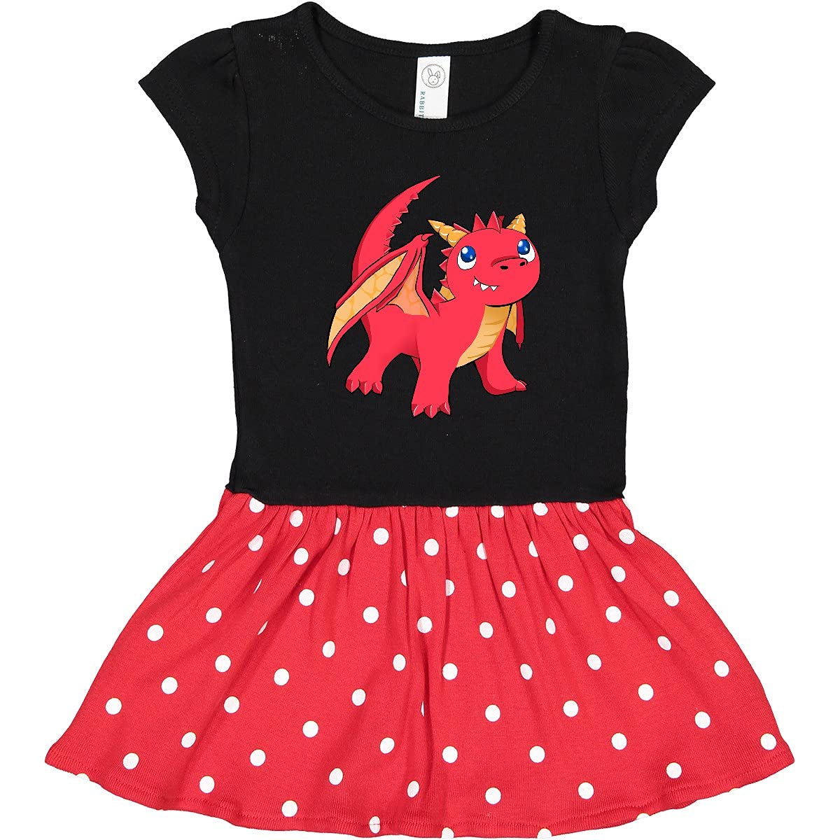 Inktastic Cute Baby Red Dragon Toddler Dress - Soft & Comfortable Cotton Dress for Girls, Perfect for Birthday Parties, Holidays & Casual Wear