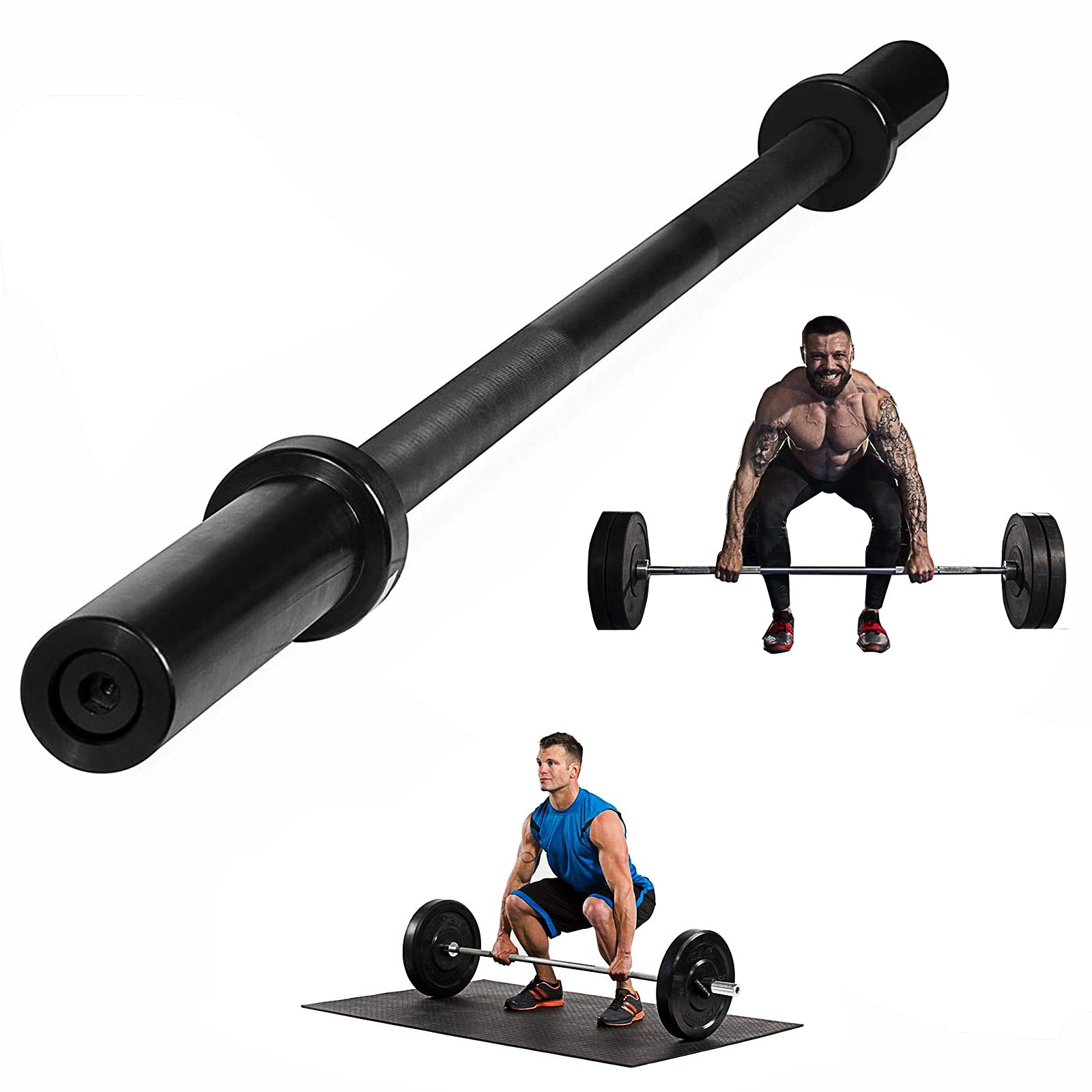 Olympic Barbell Bar - 2 inch Center Holes (5, 6, 7 FT) Adjustable Weight Lifting Bar for Cross Training, Strength Training & Home Gym Equipment - Max Capacity 330 LB - US Stock - Perfect for Powerlifting, Deadlifts, Squats & Functional Fitness Workouts