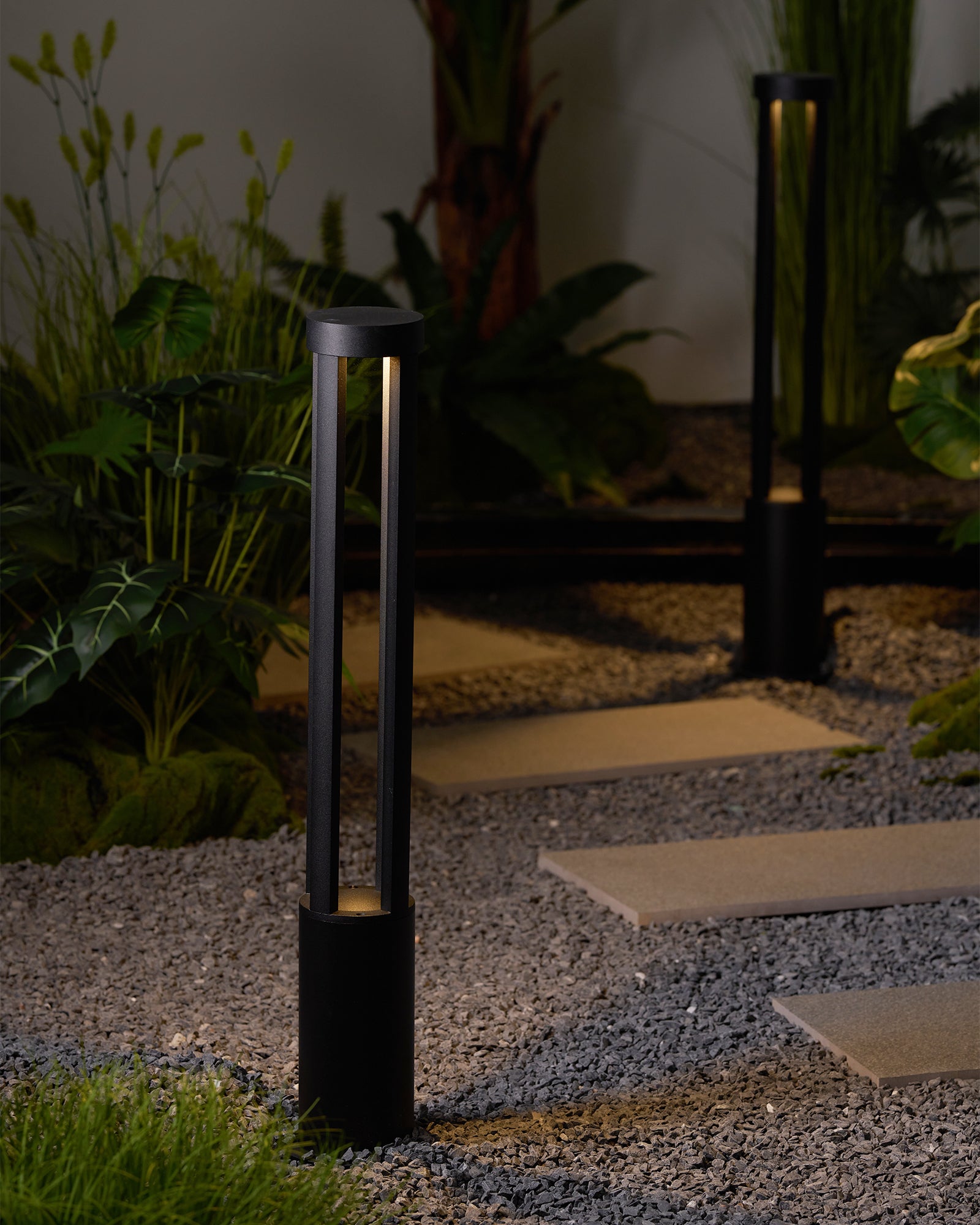 Solar Powered Outdoor Post Light - Black Cylindrical Design for Garden, Pathway & Driveway Lighting | Weatherproof & Energy Efficient LED Light