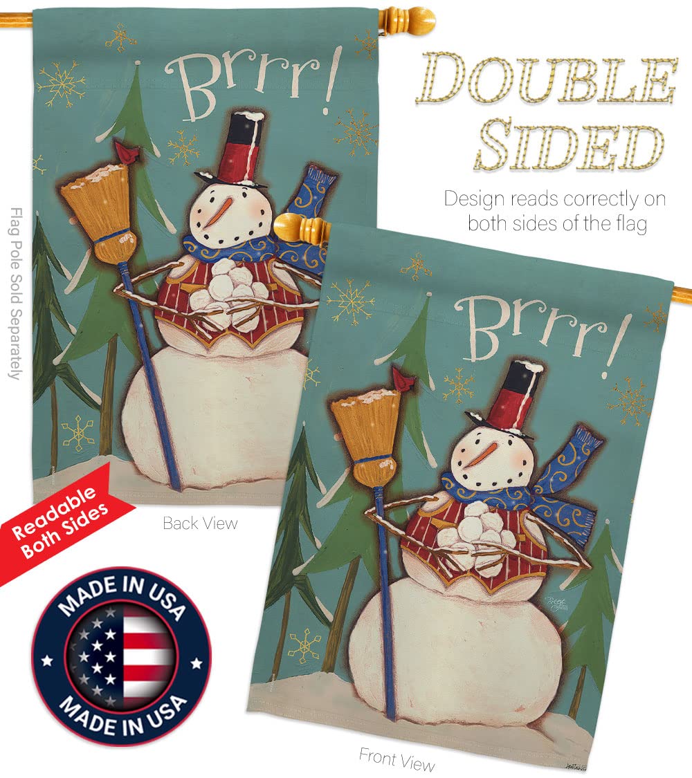 Snowman Winter Wonderland House Flag Set 28x40
