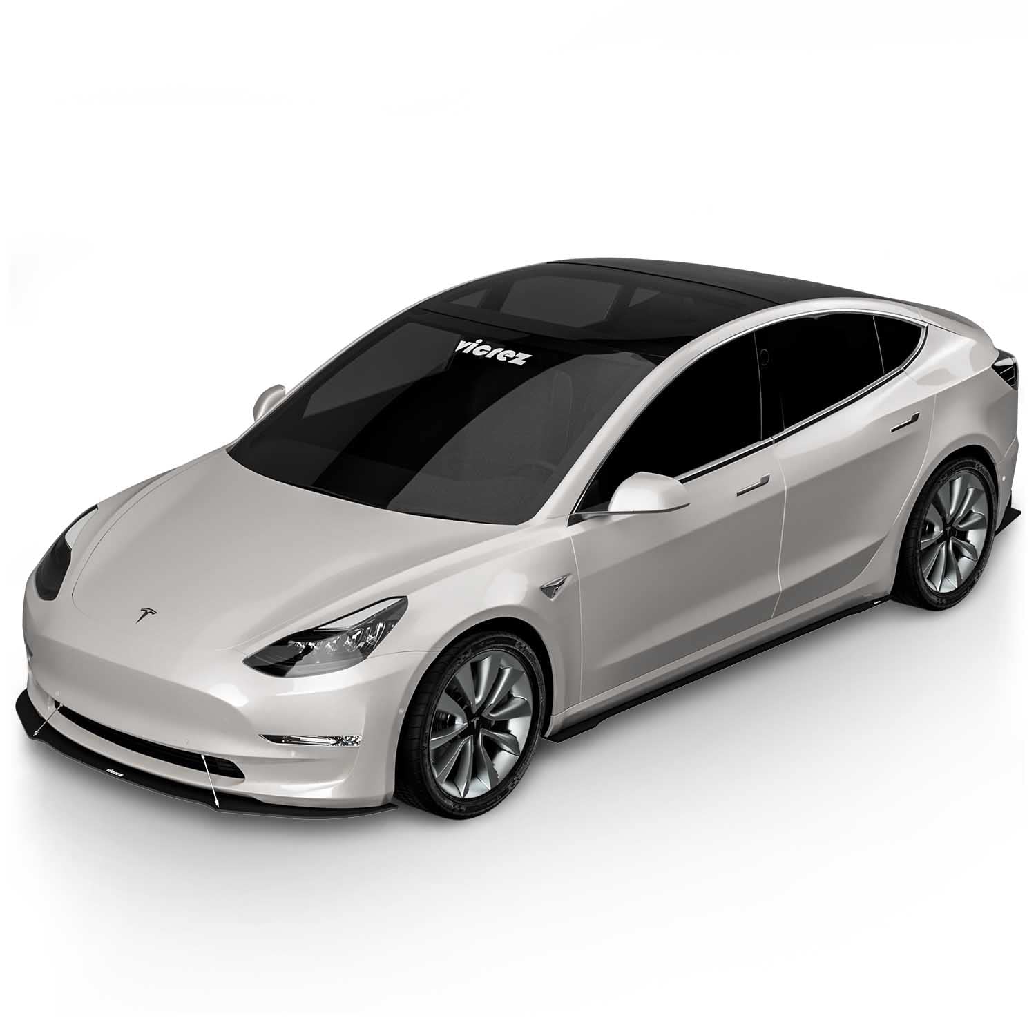 Vicrez VR1 Side Splitter vz102380 for Tesla Model 3 2017-2021 - Aerodynamic Body Kit Upgrade for Enhanced Style & Performance | Perfect for Car Enthusiasts & Street Racing