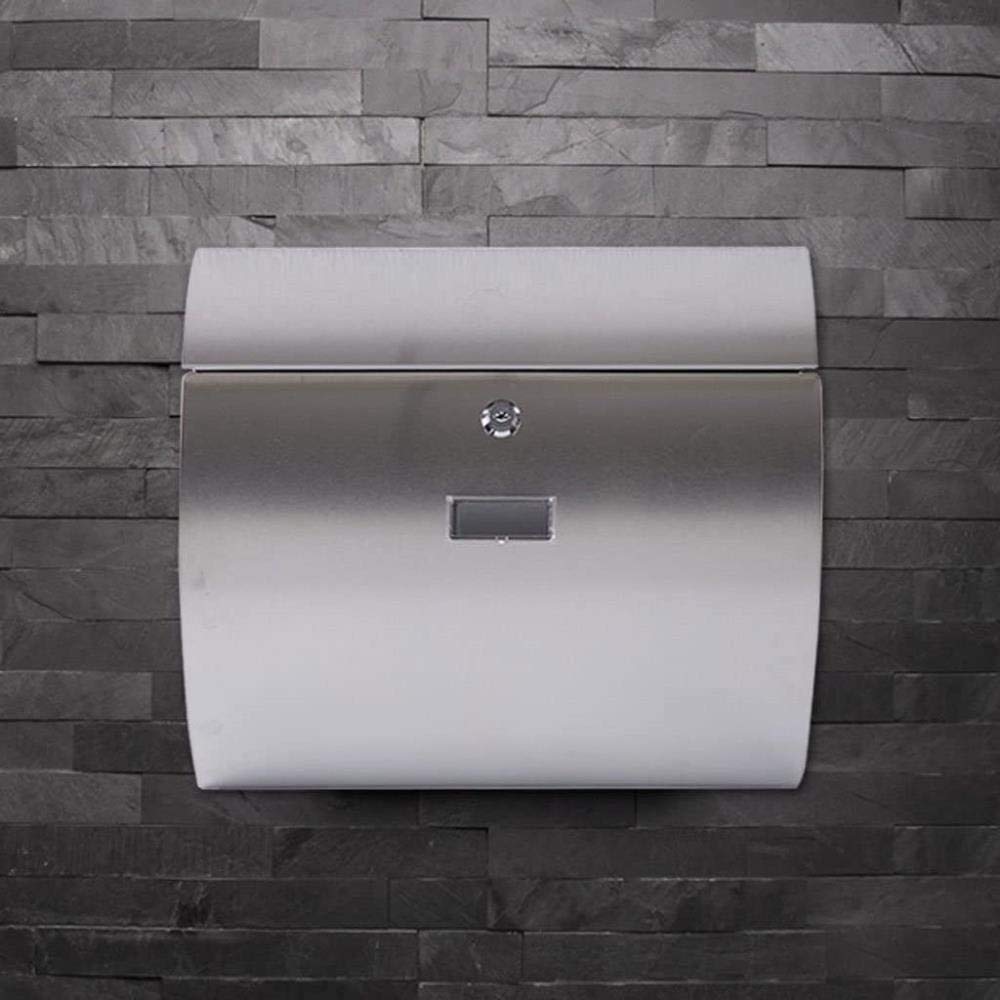 Stainless Steel Mailbox with Lock - 304 Waterproof Outdoor Wall Postbox for Home & Office | Secure Mail & Newspaper Delivery | Durable & Weatherproof for Driveway, Garden, or Apartment