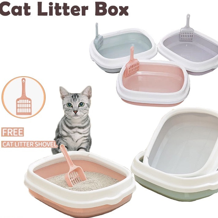 Easy Clean Cat Litter Box with Scoop - Odor Control Self-Cleaning Pet Litter Tray for Indoor Cats - Perfect for Small Spaces & Multi-Cat Homes