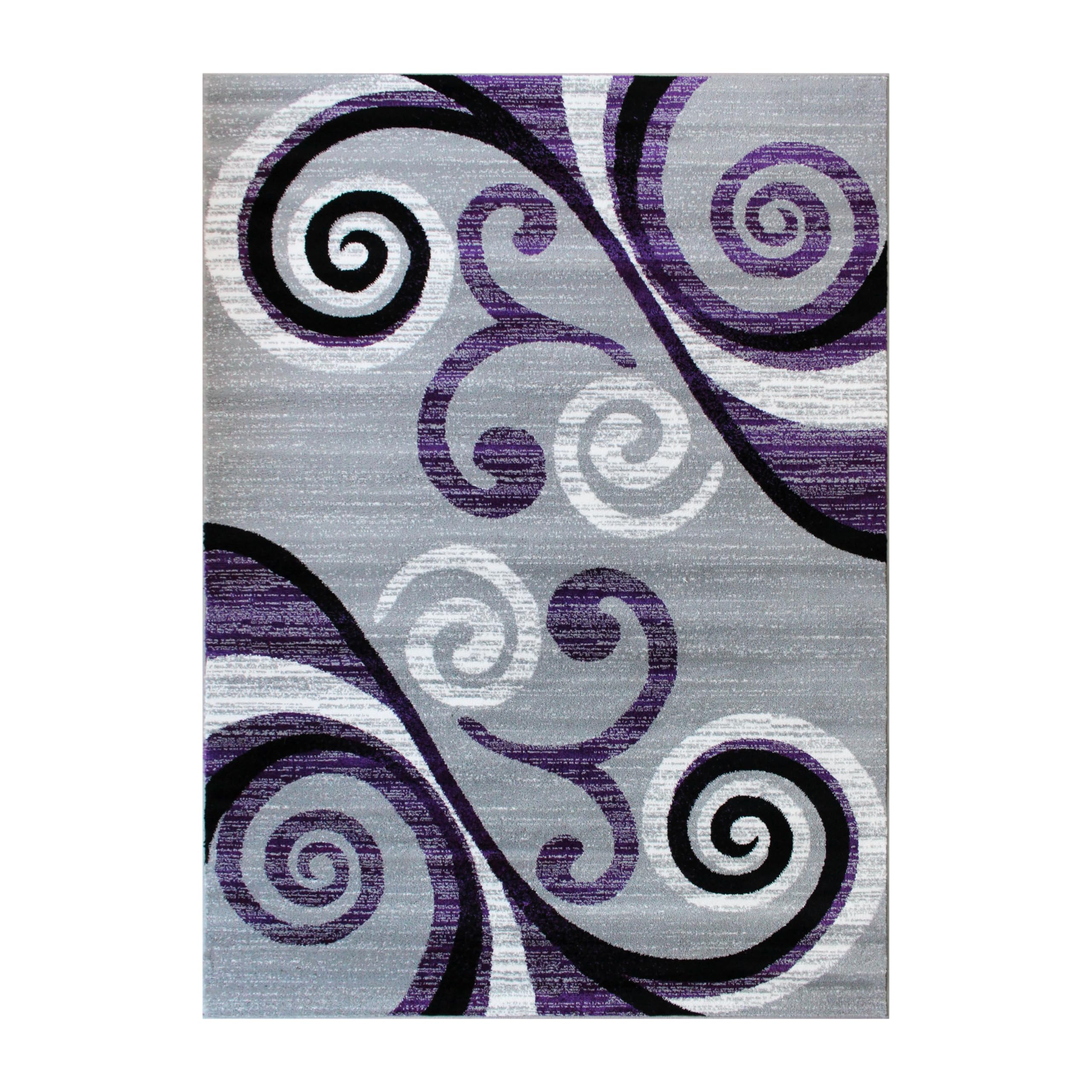 EMMA + OLIVER Helix Olefin Accent Rug 6x9 - Scraped Look Swirl Pattern with Plush Pile & Jute Backing - Stain & Moisture Resistant - Easy Maintenance - Perfect for Living Room, Bedroom or Office Decor