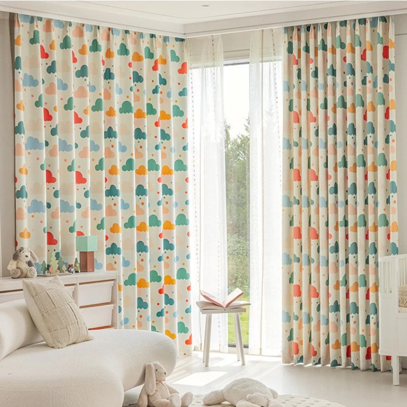 Whimsical Cloud Dreams Custom Nursery Room Curtains - Soft Blackout Window Drapes for Baby's Room Decor & Nursery Theme Ideas