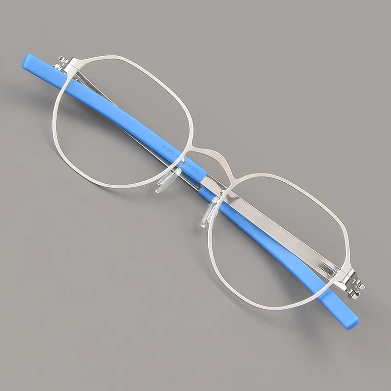 Aimee Women's Full Rim Oval Square Screwless Steel Eyeglasses 1177 - Lightweight Metal Frame Glasses for Work, Reading & Fashion