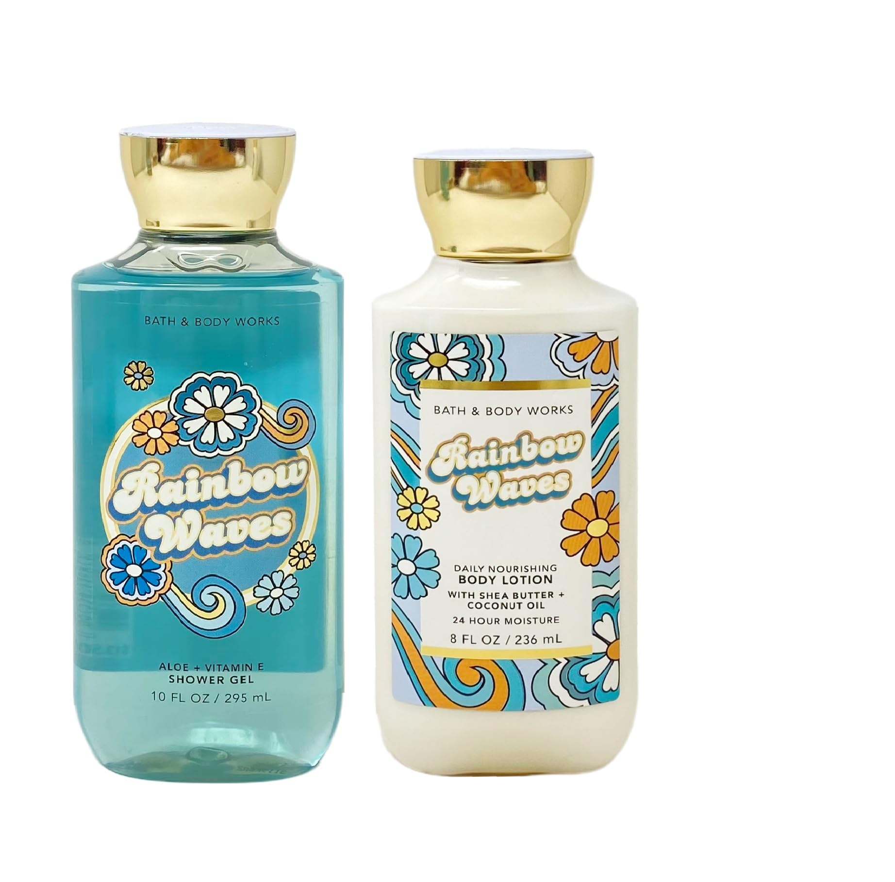 Rainbow Waves Shower Gel & Body Lotion Gift Set by Bath & Body Works - Hydrating & Refreshing Duo for Spa Day, Relaxation & Self-Care Gifts
