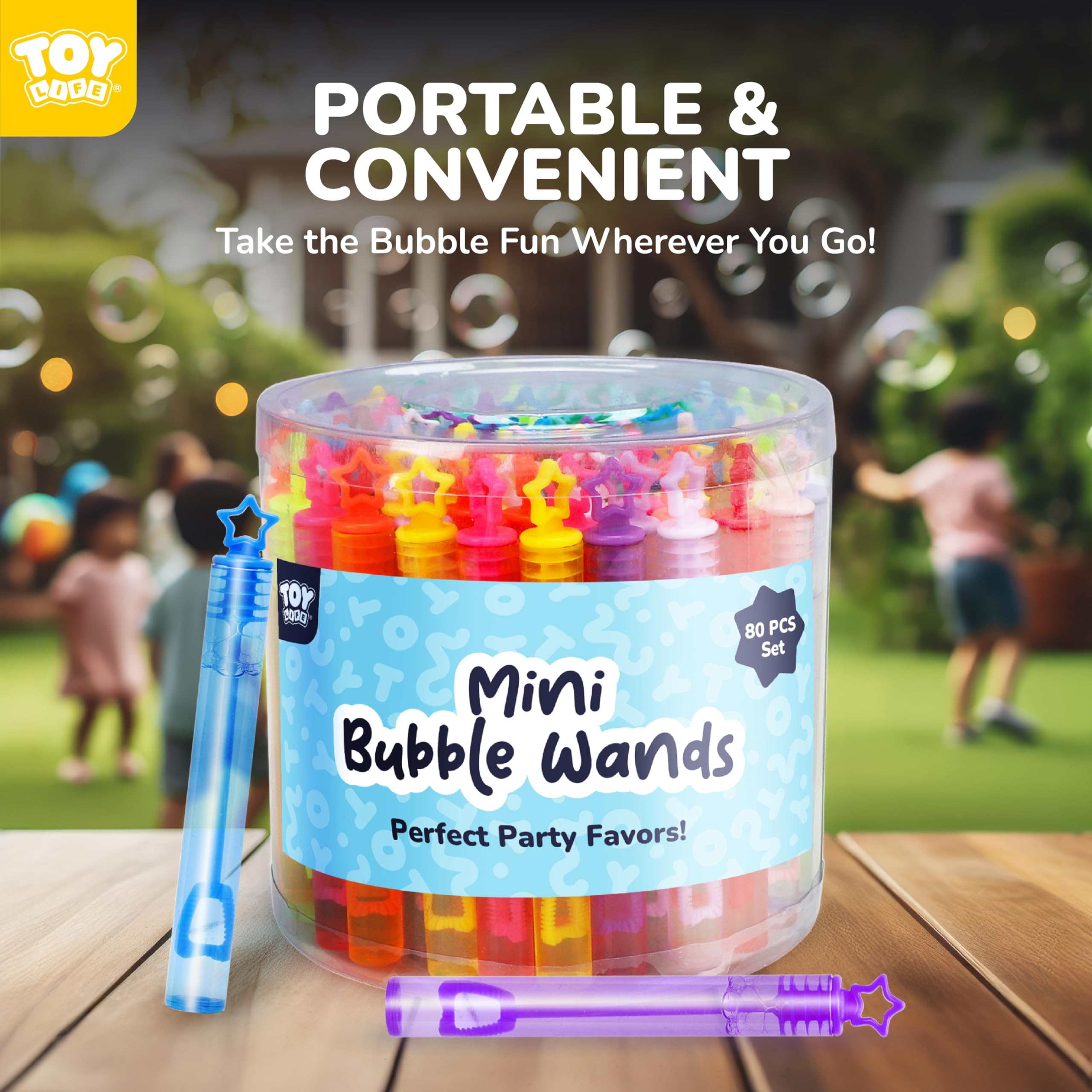 TOY Life Bubble Wands for Kids - Bulk Mini Bubble Party Favors, Toddler Bubbles (1-3 Years), Bubble Toys for Outdoor Play & Birthday Parties - Burbujas para Niños