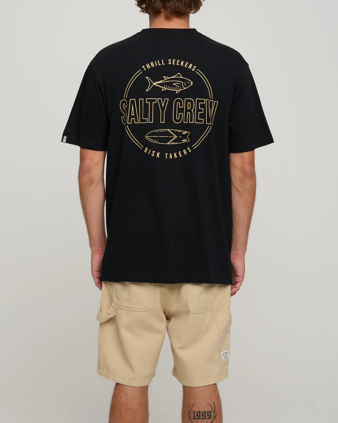 Salty Crew Outlined Standard Tee - Men's Casual Short Sleeve Graphic T-Shirt for Surfing, Beach & Everyday Wear