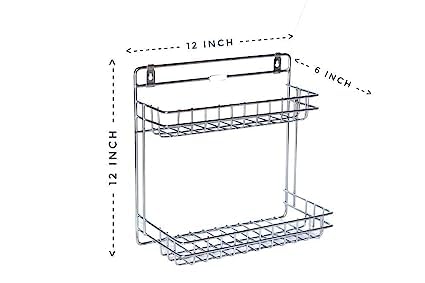Stainless Steel Chrome Bathroom Detergent Holder & Multipurpose Rack - Wall or Cabinet Mount Organizer for Kitchen & Bathroom Accessories (Silver) | Perfect for Soap, Sponges & Cleaning Supplies Storage