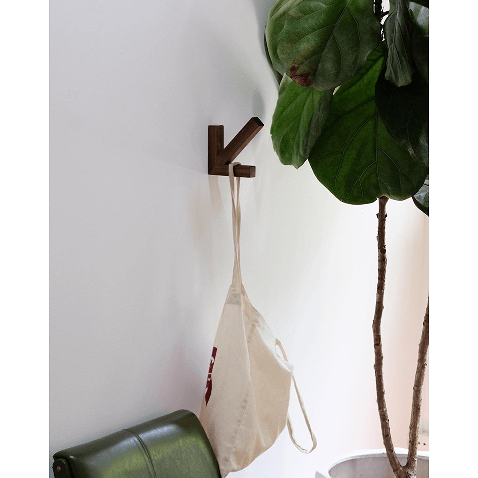 Natural Wood Coat Hooks - Wall Mounted Hangers for Jackets, Hats & Bags | Solid Black Walnut Wooden Hooks | Durable Wall Decoration & Storage Solution for Entryway, Bedroom & Bathroom