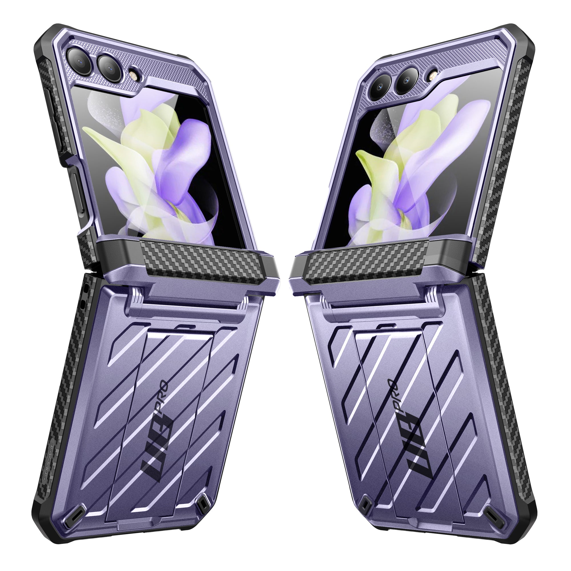 Samsung Galaxy Z Flip5 Unicorn Beetle PRO Heavy Duty Rugged Case with Belt Clip - Metallic Purple | Shockproof & Drop Protection for Everyday Use, Outdoor Activities & Work