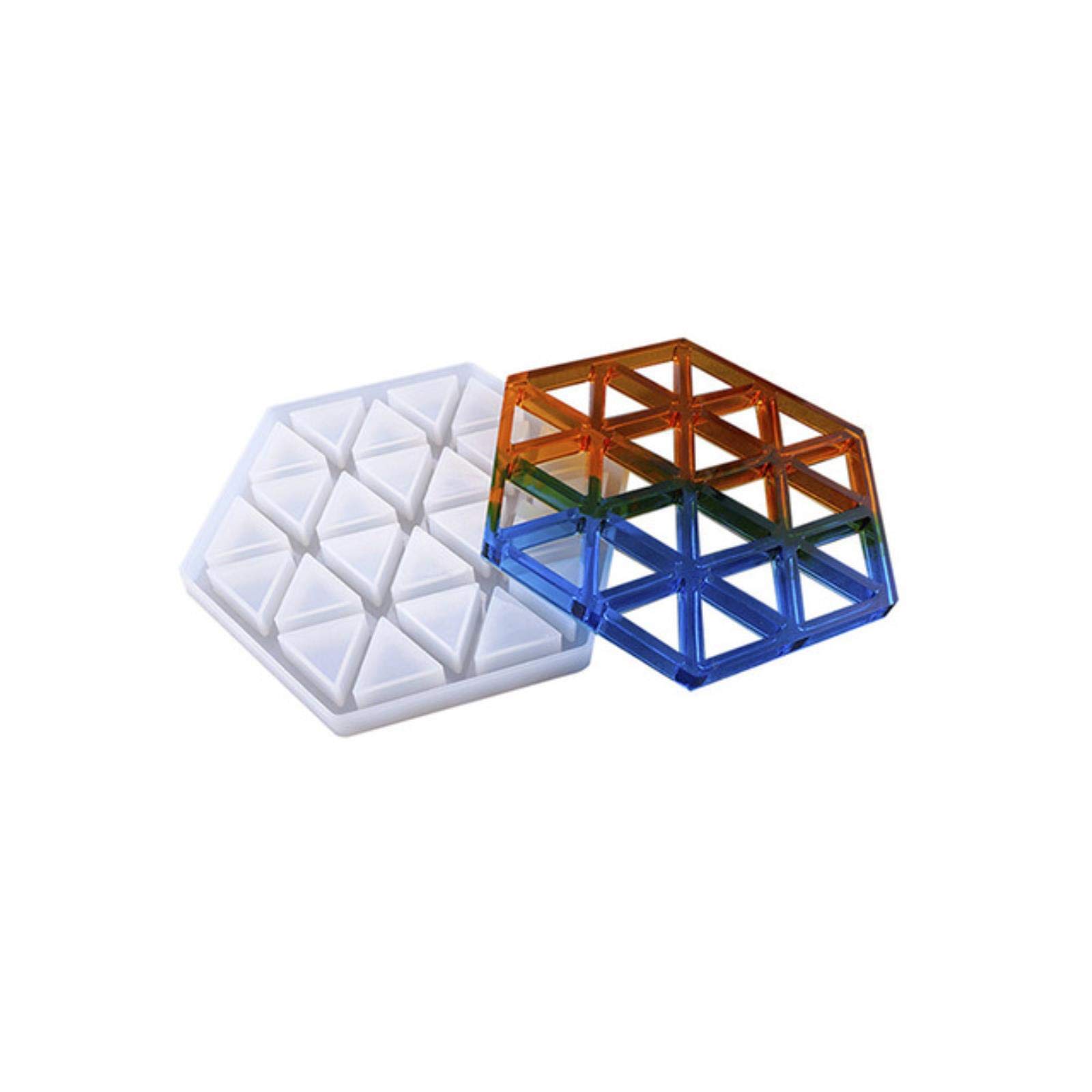 2-Pack Diamond & Stripe Design Silicone Mold for DIY Epoxy Resin, Concrete, Gypsum Crafts - Perfect for Coasters, Jewelry, Clay Trays & Cement Art Projects (Home Decor & Gift Making)