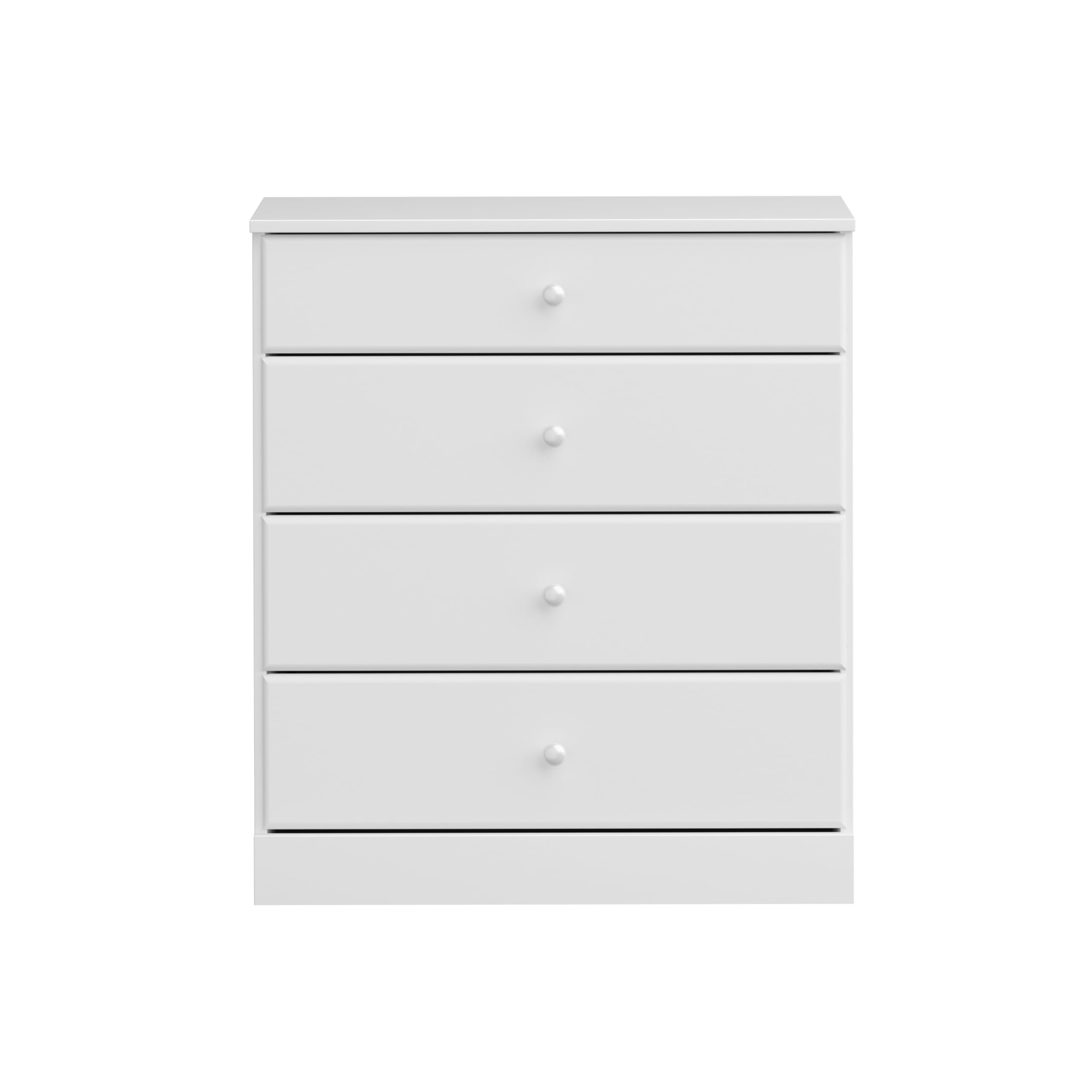 Prepac Astrid 4-Drawer Dresser for Bedroom - White Modern Chest of Drawers 18.25