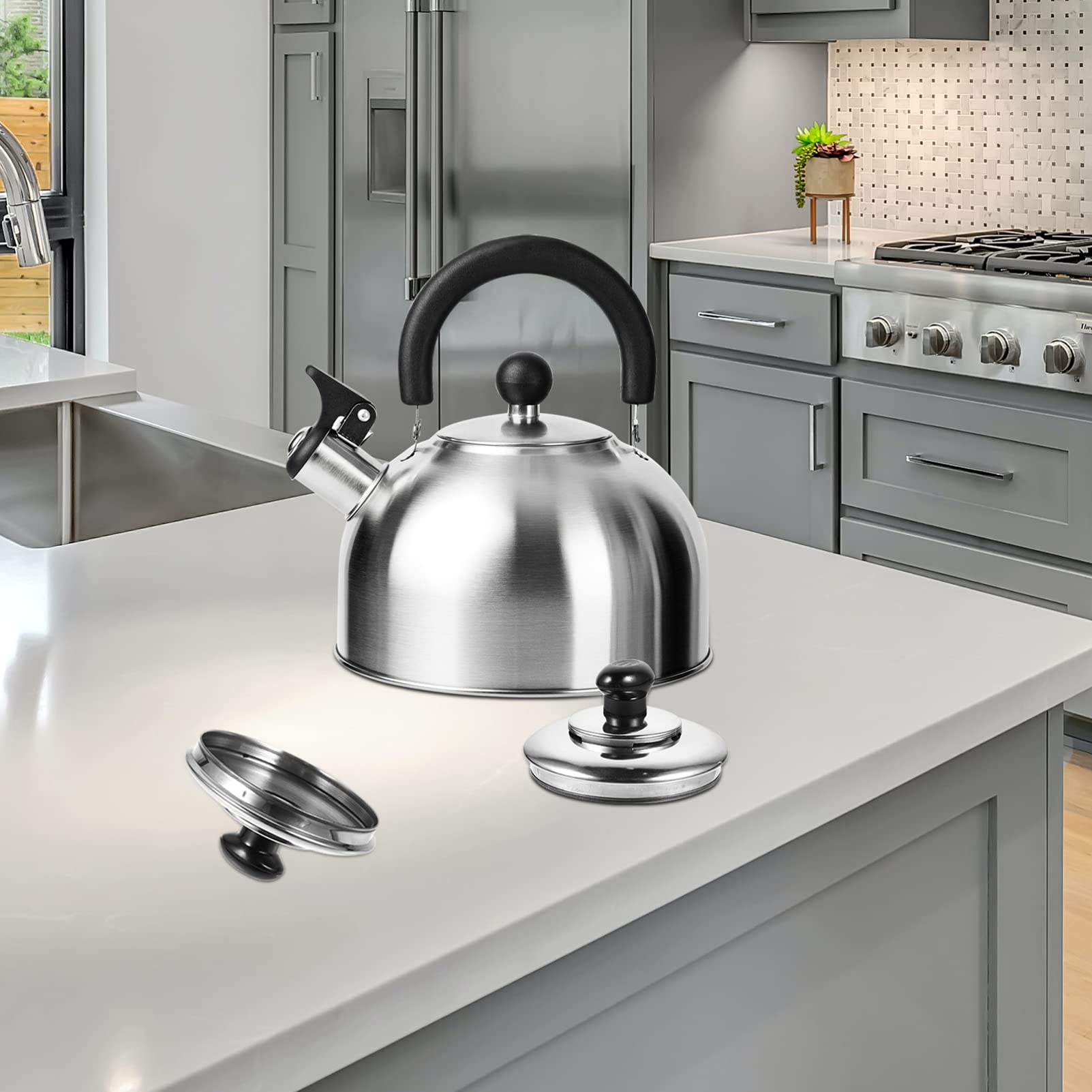 Stainless Steel Replacement Lid for Whistle Tea Kettle - Durable Teapot Cover Accessory | Perfect for Kitchen, Camping & Home Brewing