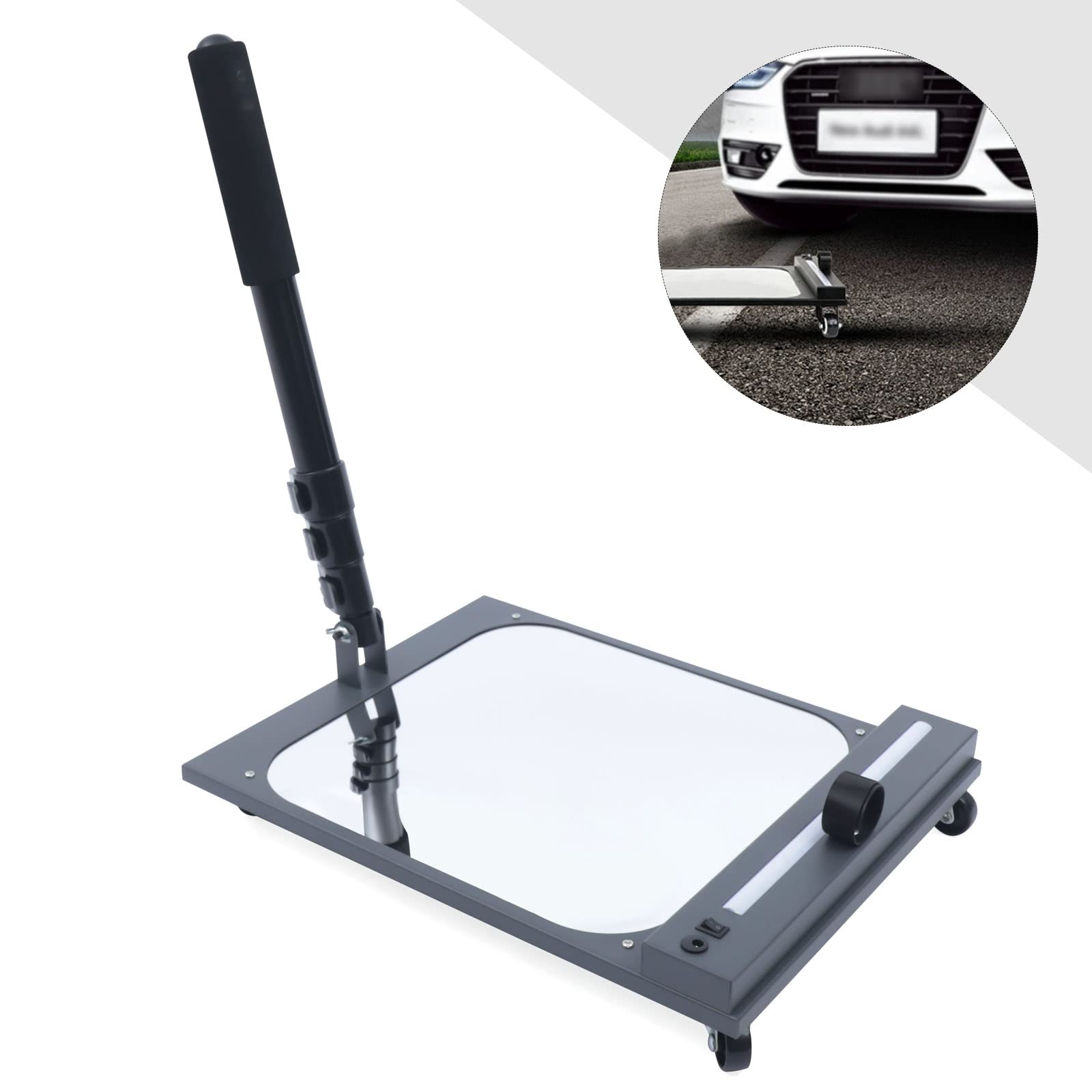 Portable Swivel Extendable LED Car Inspection Mirror with Storage Bag - Under Vehicle Safety Mirror for Cars, Trucks, Buses, Home & Workplace Use - Perfect for Mechanics, DIY Auto Repairs & Home Security Checks
