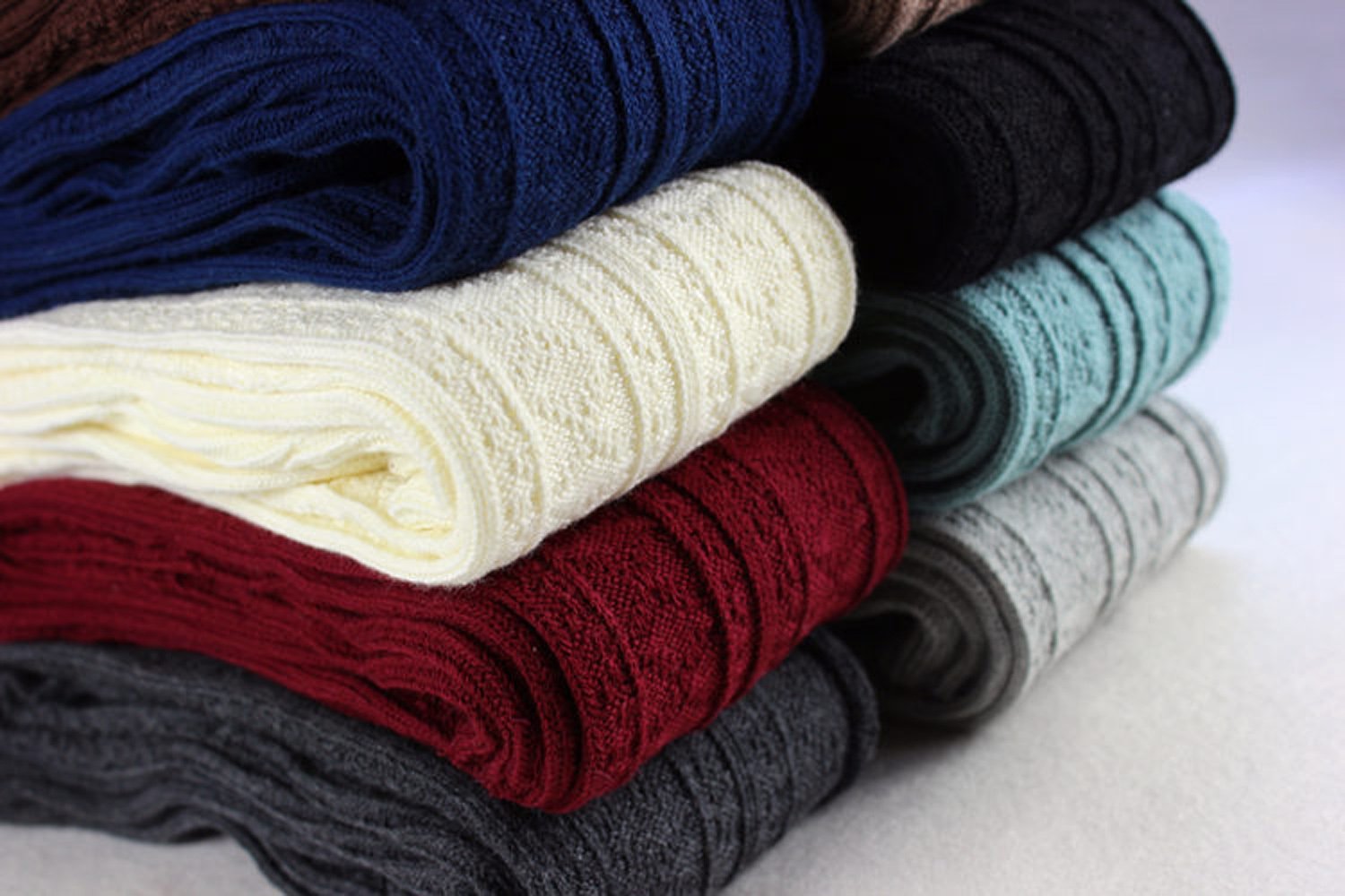 Women's Extra Long Thigh High Socks - 9 Pairs for Winter & Boots