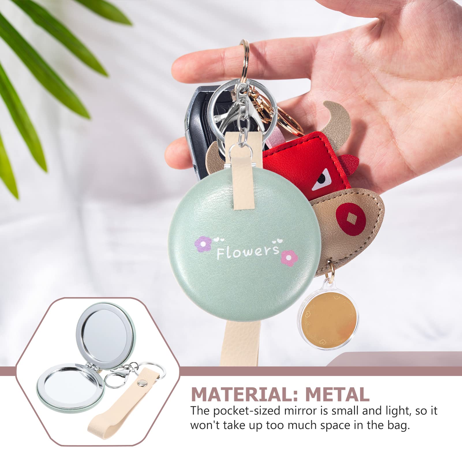 HEALLILY 1pc Vanity Mirror - Small Double-Sided Portable Handheld Cosmetic Mirror, Metal Circular Pocket Mirror for Makeup, Travel & Purse | Perfect for Home, Office & On-The-Go Touch Ups