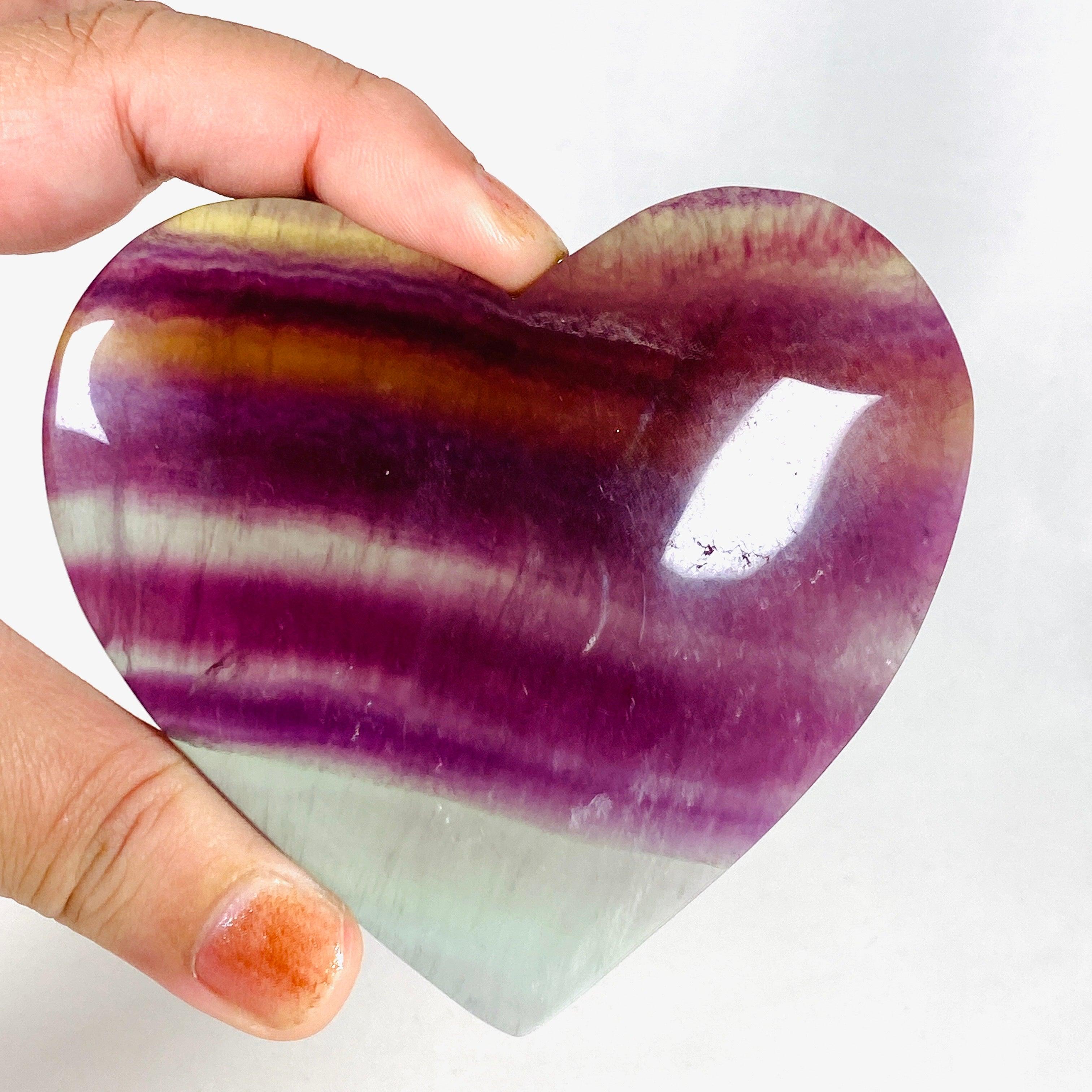 Rainbow Fluorite Heart Pendant - RFH 02 - Natural Crystal Jewelry for Healing, Meditation & Spiritual Energy - Perfect for Reiki Practitioners & Crystal Collectors