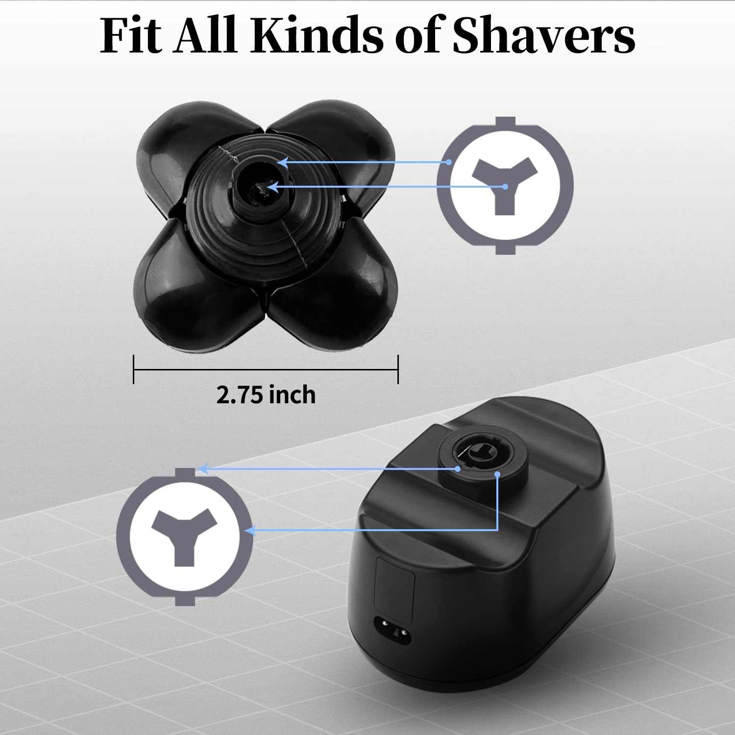 Vsmooth Electric Shaver Replacement Head for Bald Men - Waterproof Wet/Dry Shaving Blades - Floating Replacement Razor Heads for Smooth Shaving - Perfect for Travel, Gym & Daily Grooming Routine