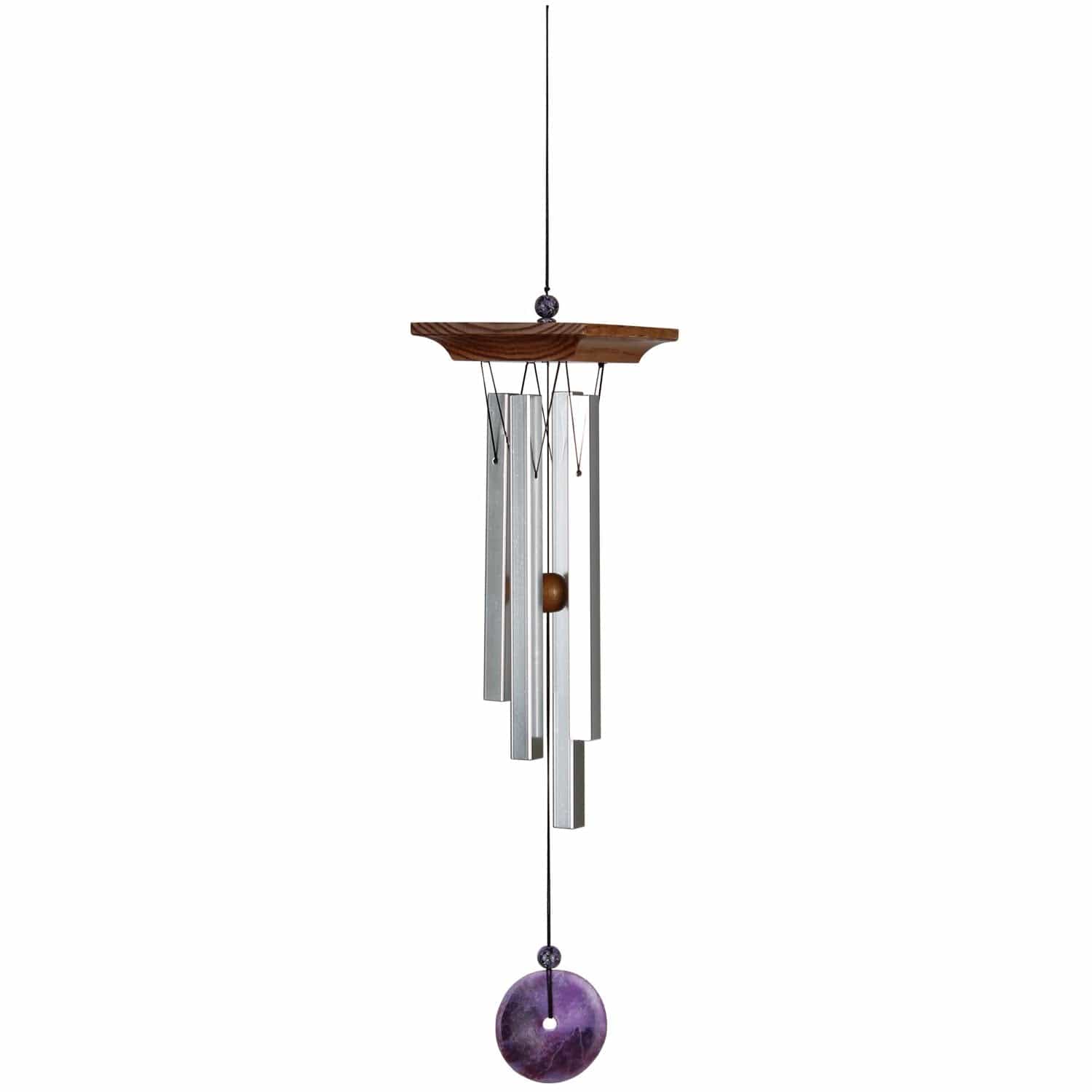 Natural Amethyst Crystal Wind Chime - Handcrafted Healing Stone Decor for Home, Garden & Meditation | Perfect for Outdoor Relaxation & Feng Shui