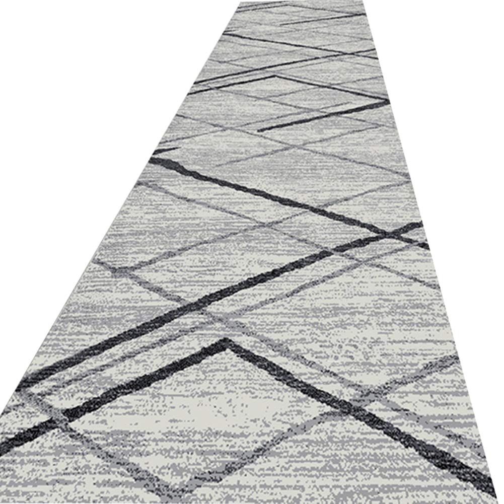 Non-Slip Washable Runner Rug for Hallway & Bathroom - 140x700cm Geometric Pattern Floor Mat, Multi-Functional Short Lint Carpet for Year-Round Use - Perfect for Entryways, Kitchens & High-Traffic Areas