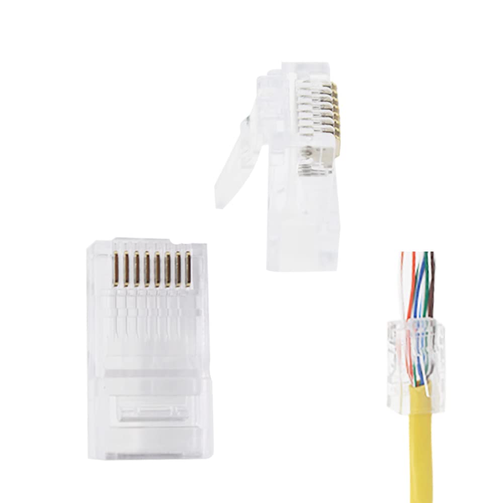 Premium RJ45 Crimp Tool Kit - Ethernet Cable Connector Crimper, Cutter & Wire Stripper All-in-One with 50 Pack CAT6 RJ45 Connectors for Network Installation & Repair | Home Office & Data Center Use
